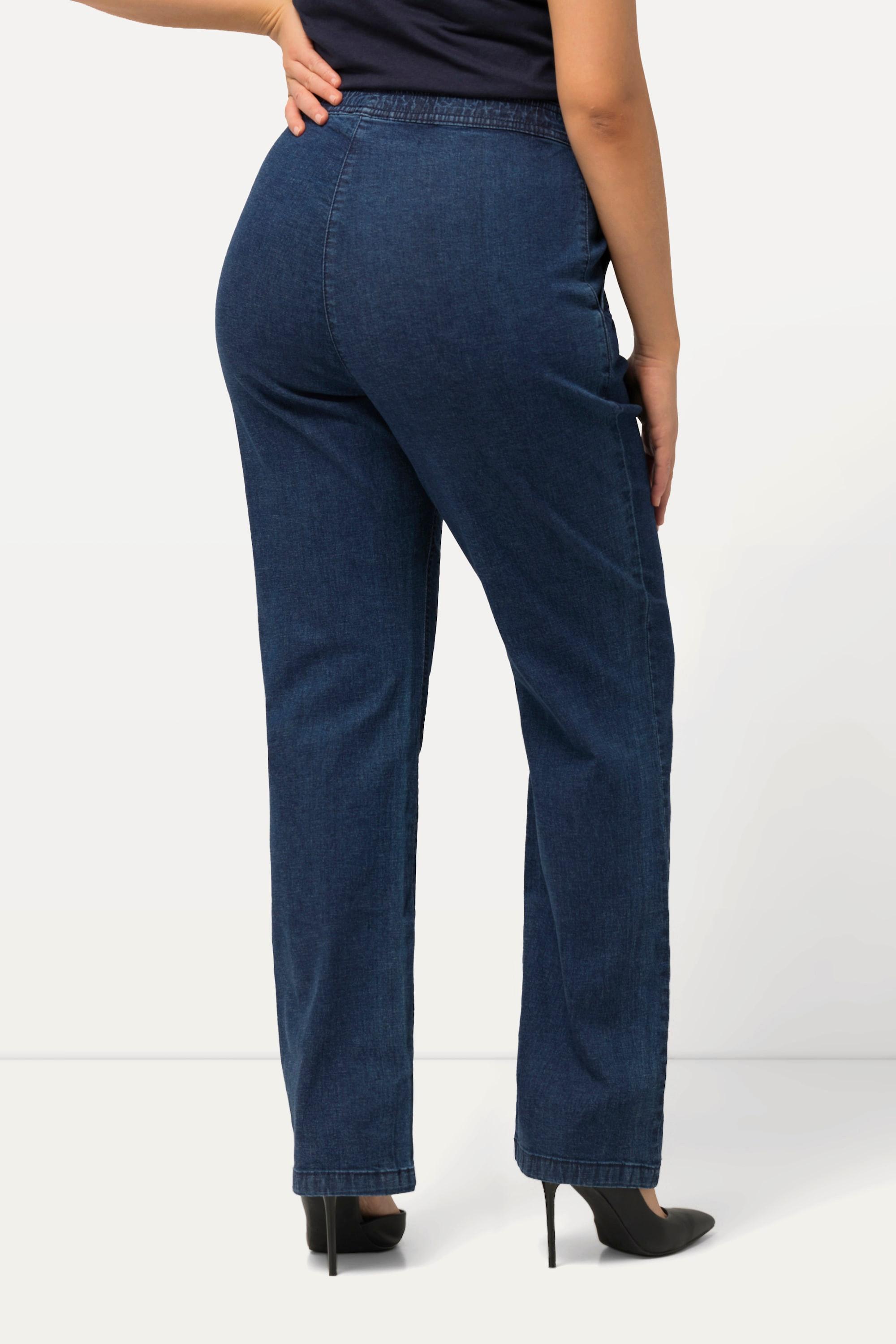 Ulla Popken Mandy Straight Leg Jeans mit Elastikbund