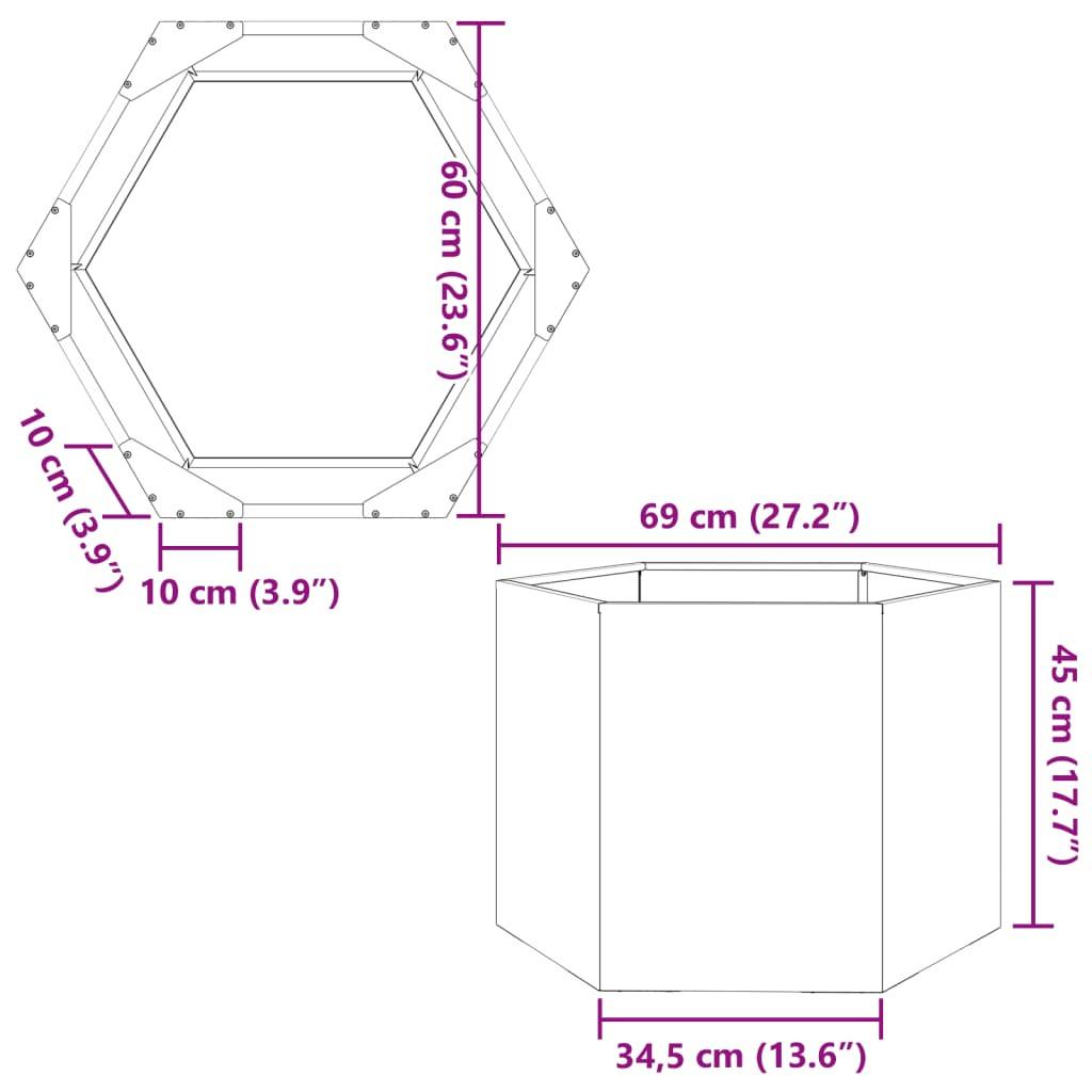 VidaXL Pflanzkübel metall