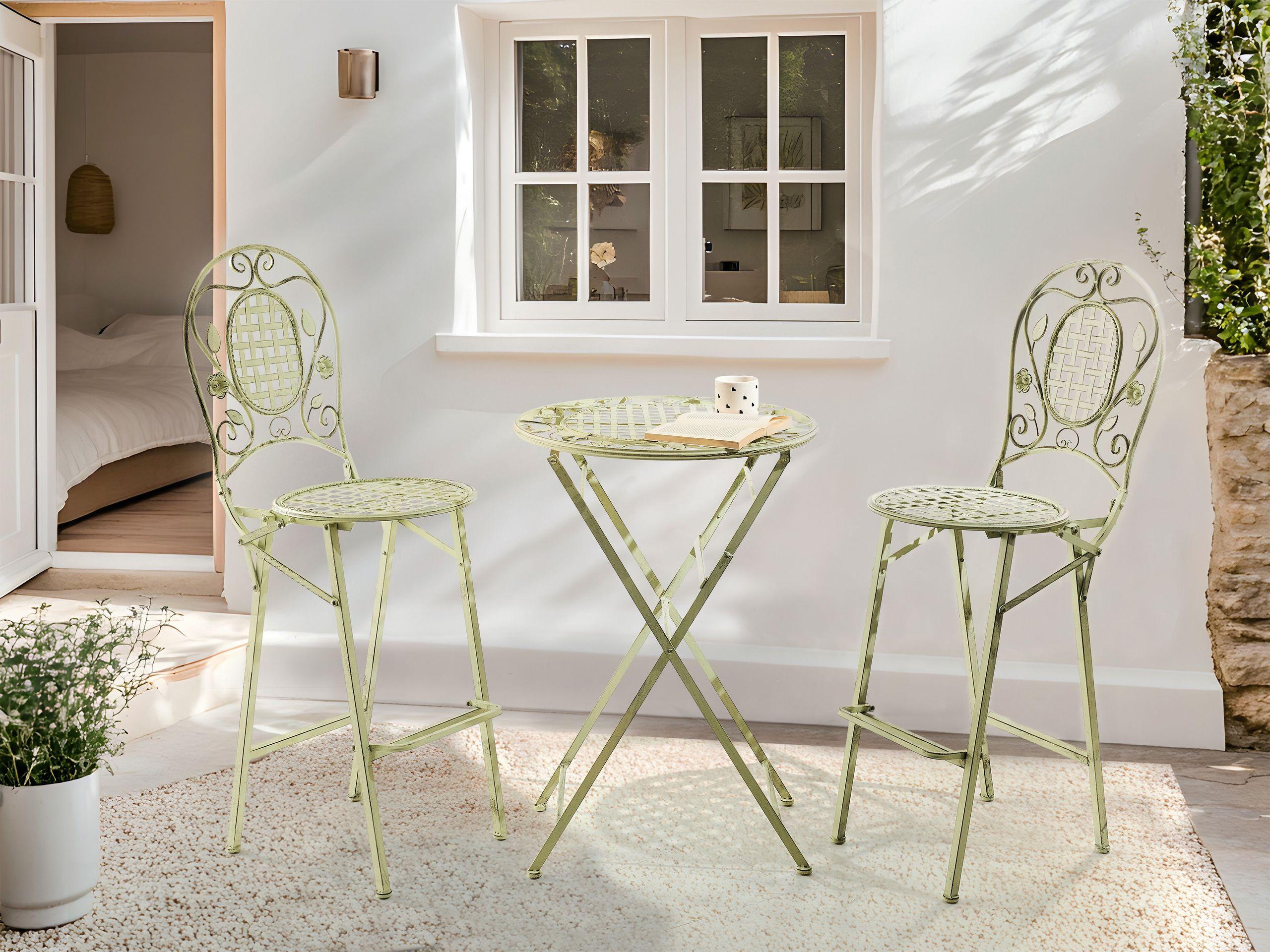 Beliani Garten Bartisch aus Eisen Retro BIVIO