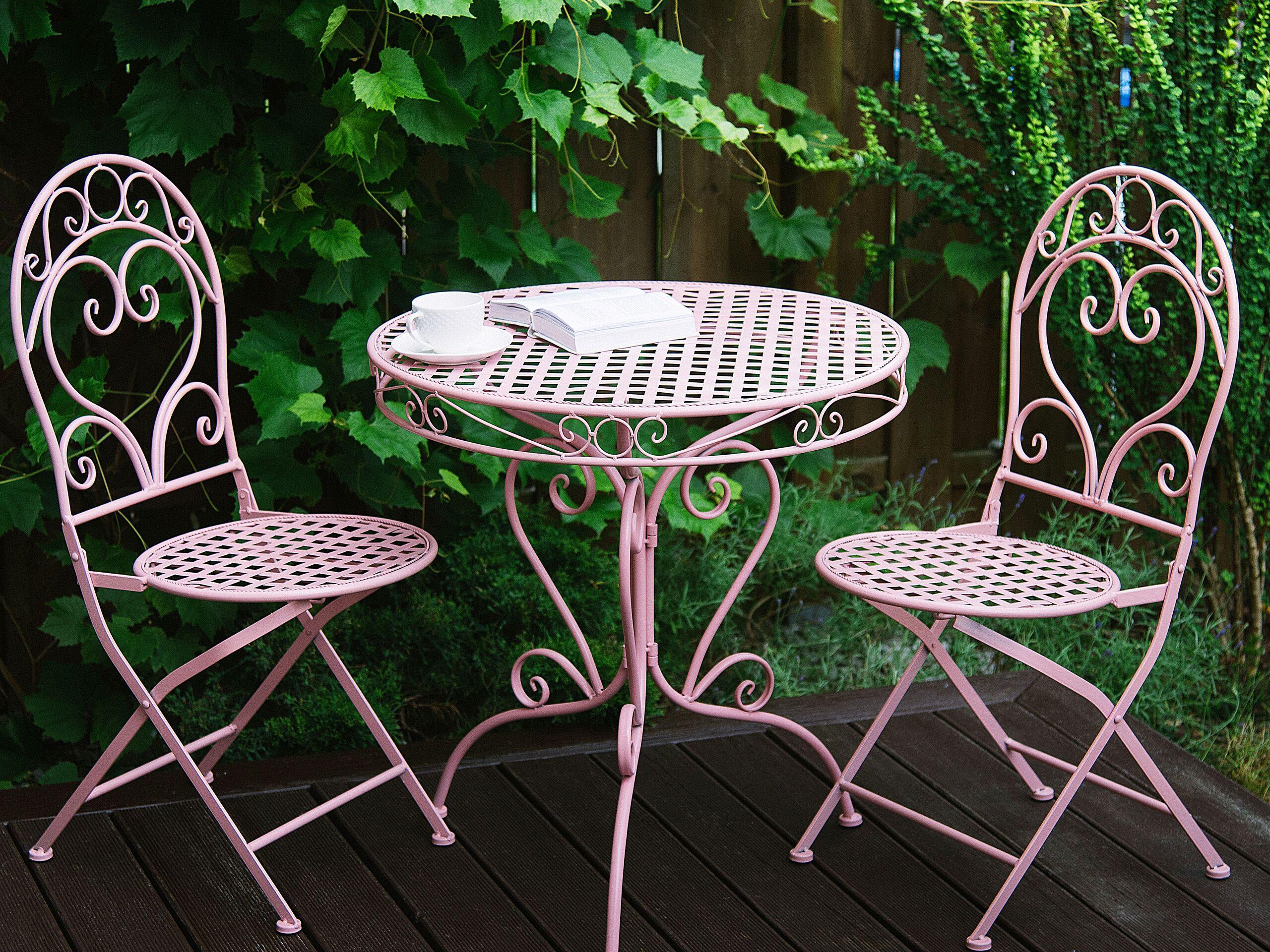 Beliani Outdoor Bistrotisch aus Eisen Retro ALBINIA