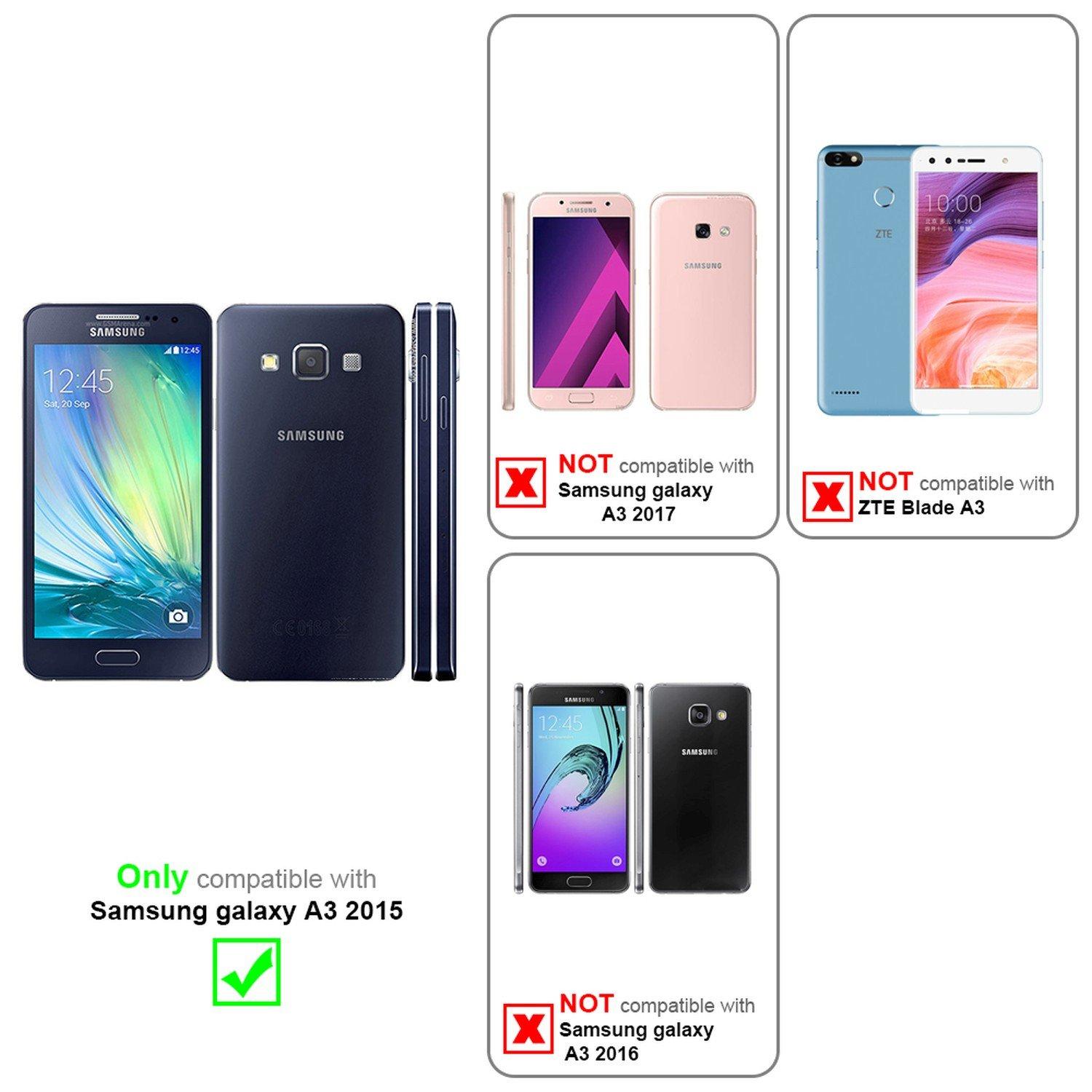 Cadorabo Hülle für Samsung Galaxy A3 2015 Standfunktion, Kartenfach