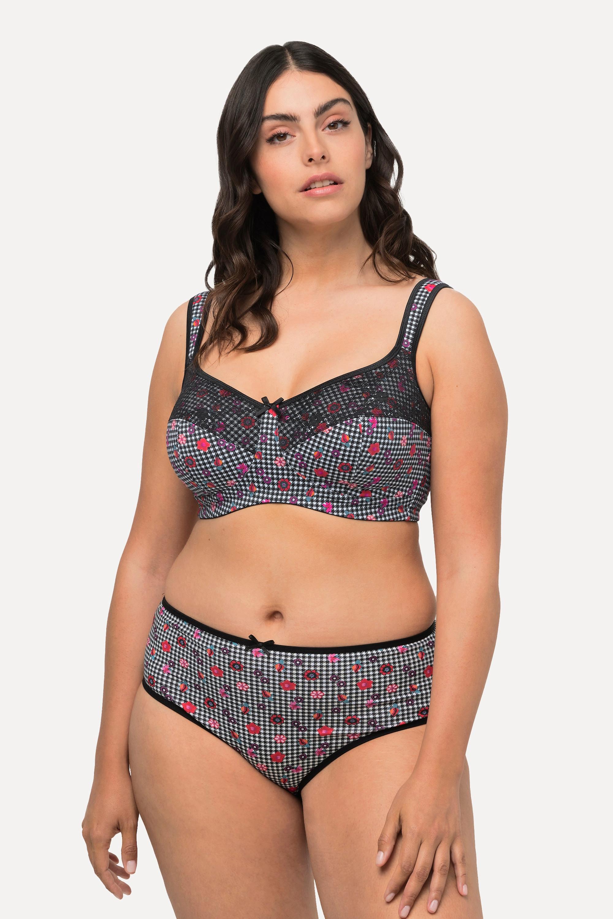 Ulla Popken Entlastungs-BH, Hahnentrittmuster, Spitze, Cup C - E