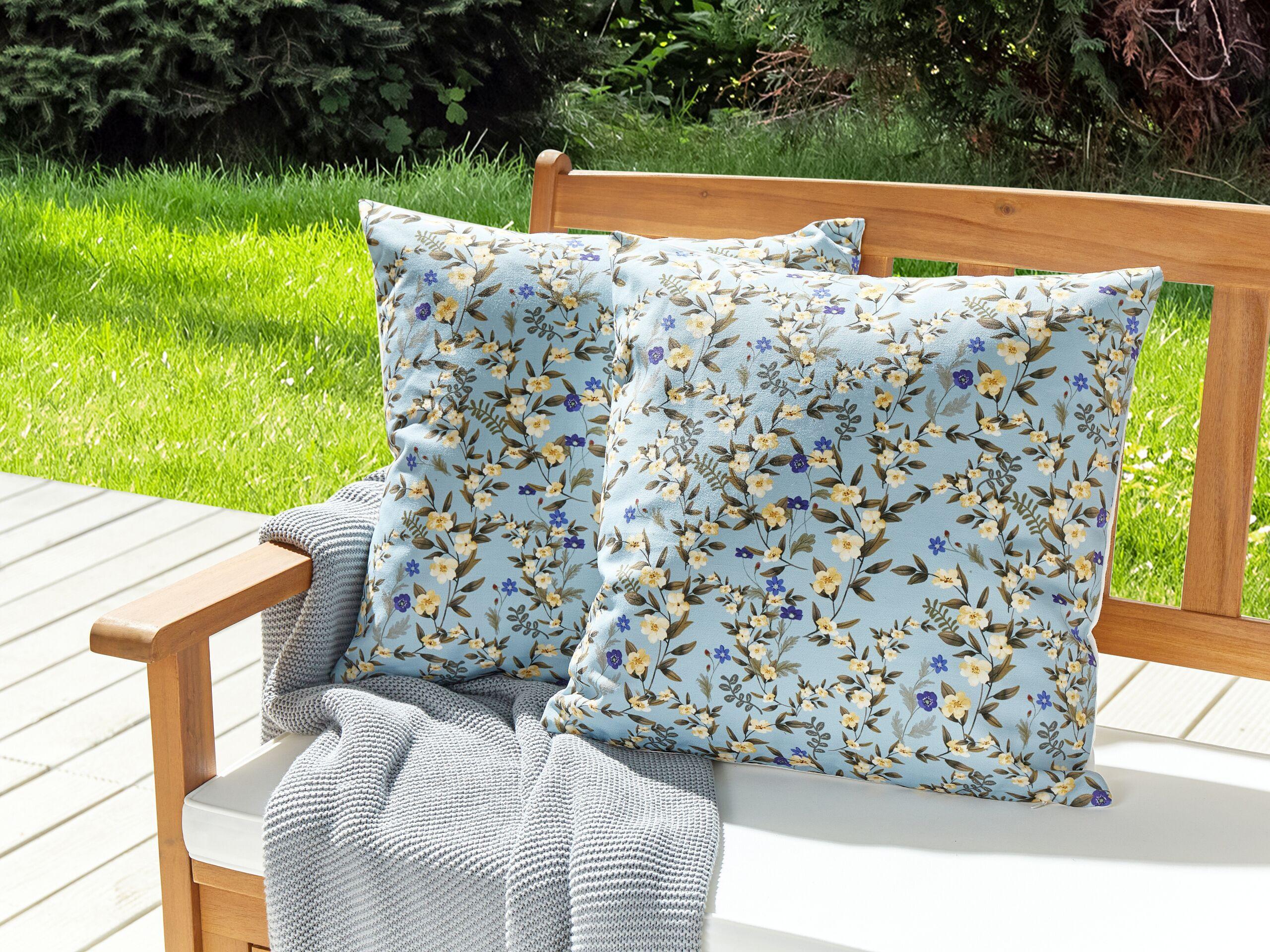 Beliani Gartenkissen 2er Set aus Polyester Boho VALLORIA