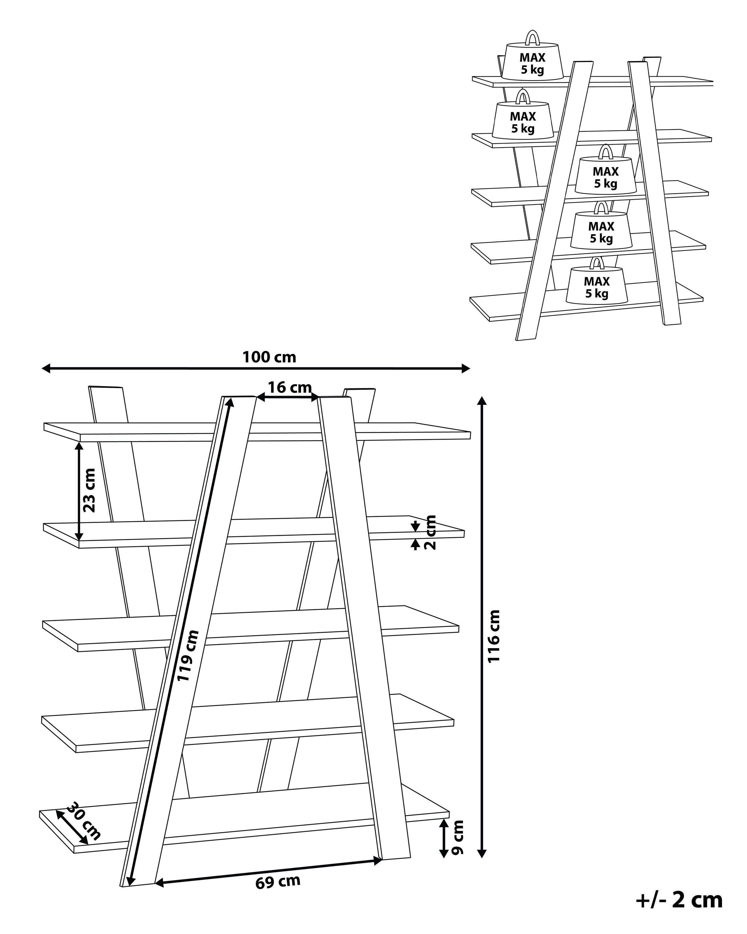 Beliani Regal mit 5 Ebenen aus Faserplatte Modern ESCALANTE