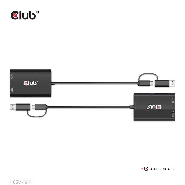 Club3D USB Gen1 Type-C/-A to Dual HDMI (4K/30Hz) / VGA (1080/60Hz)