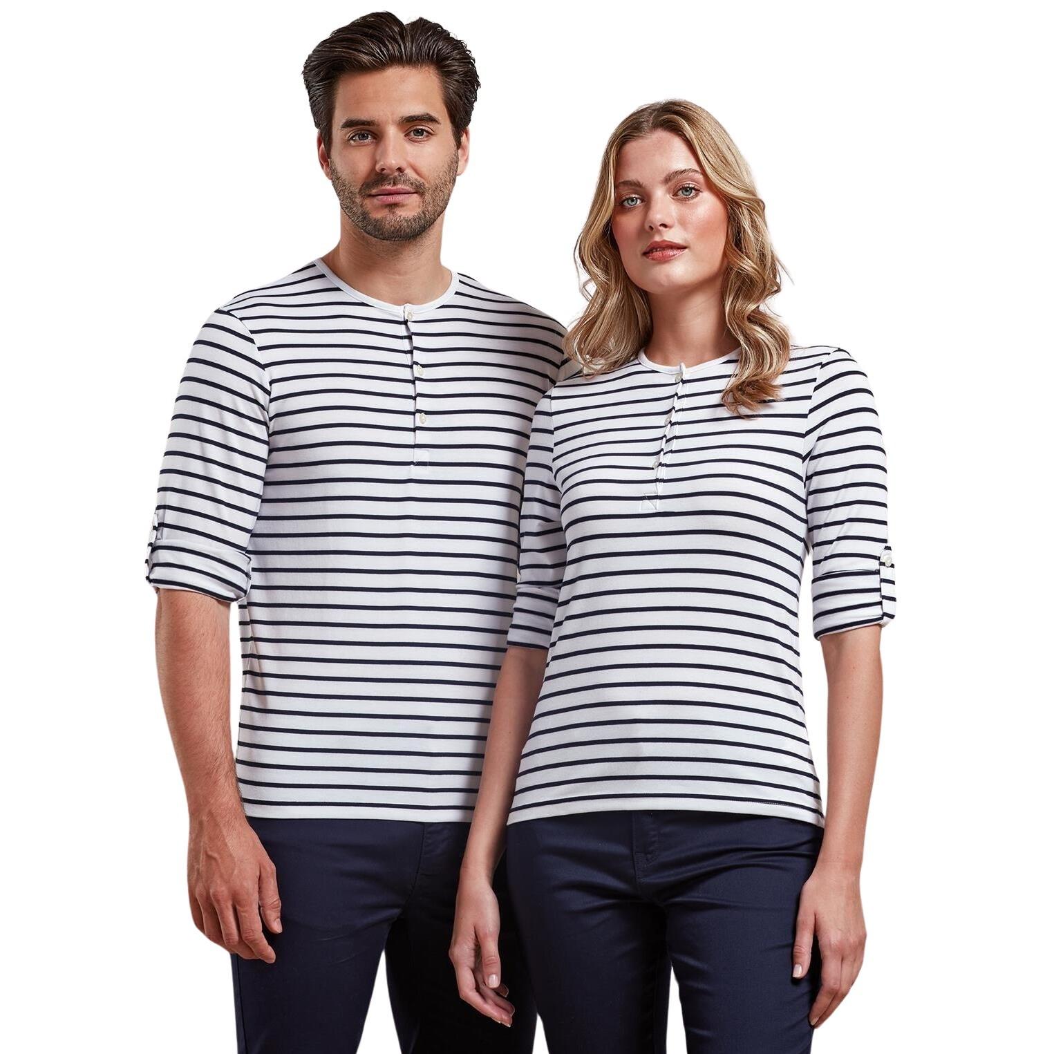 PREMIER Preier Long John Gestreiftes Henley T-Shirt