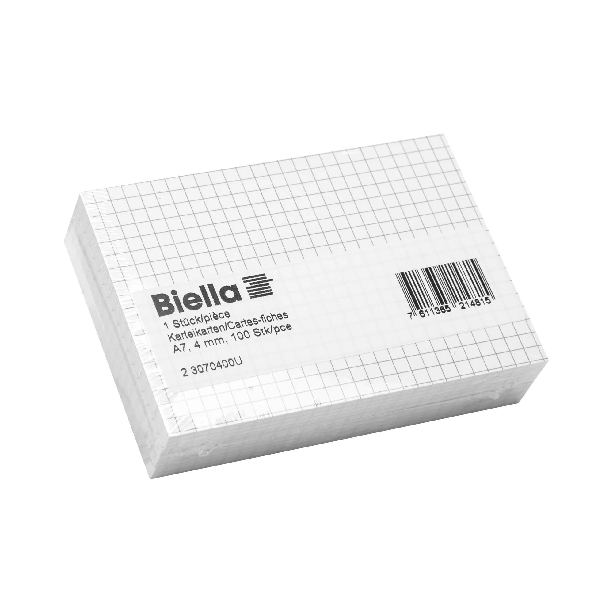 Biella Karteikarten A7 kariert 4 mm