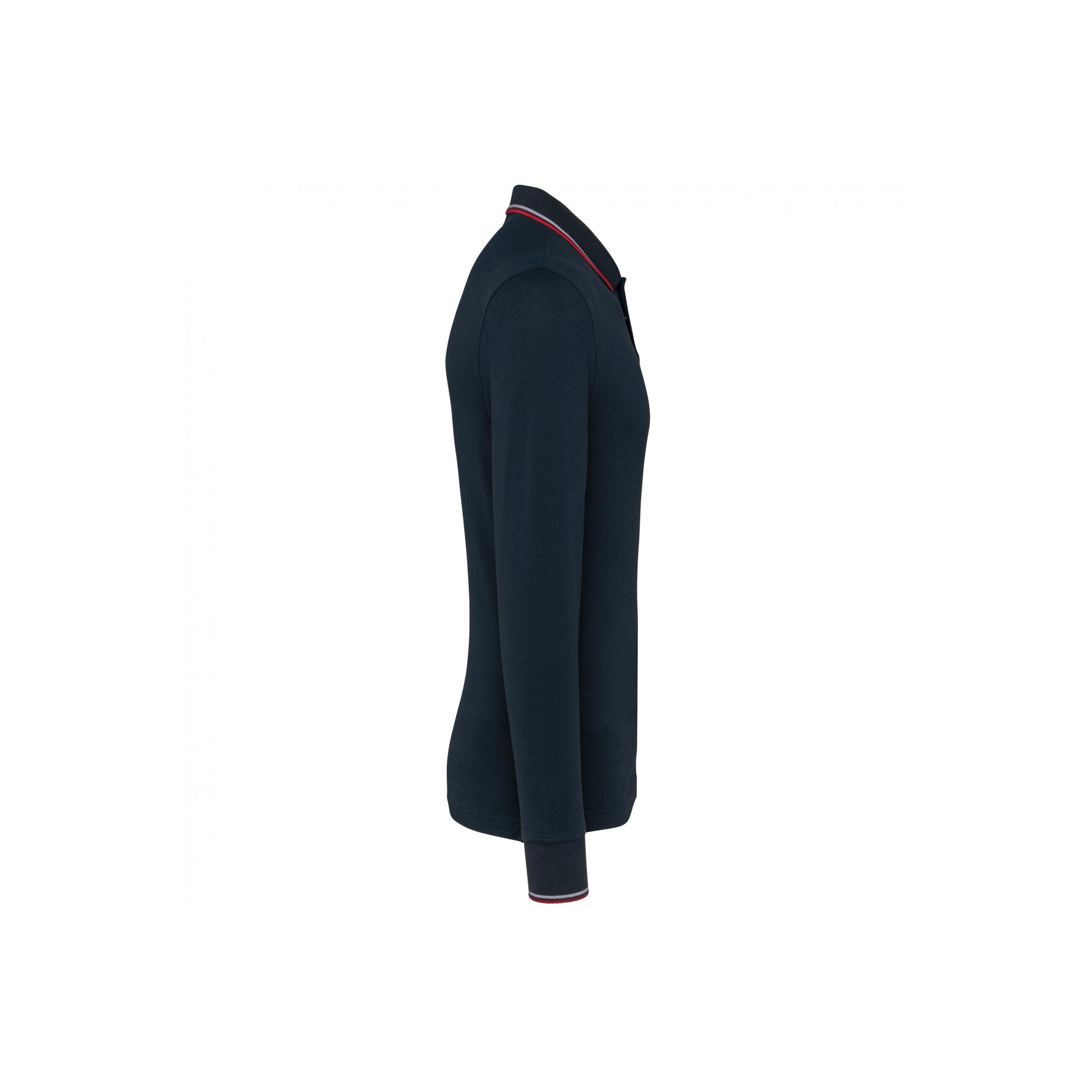 Kariban Piqué-Strick Langarm Polo-Shirt