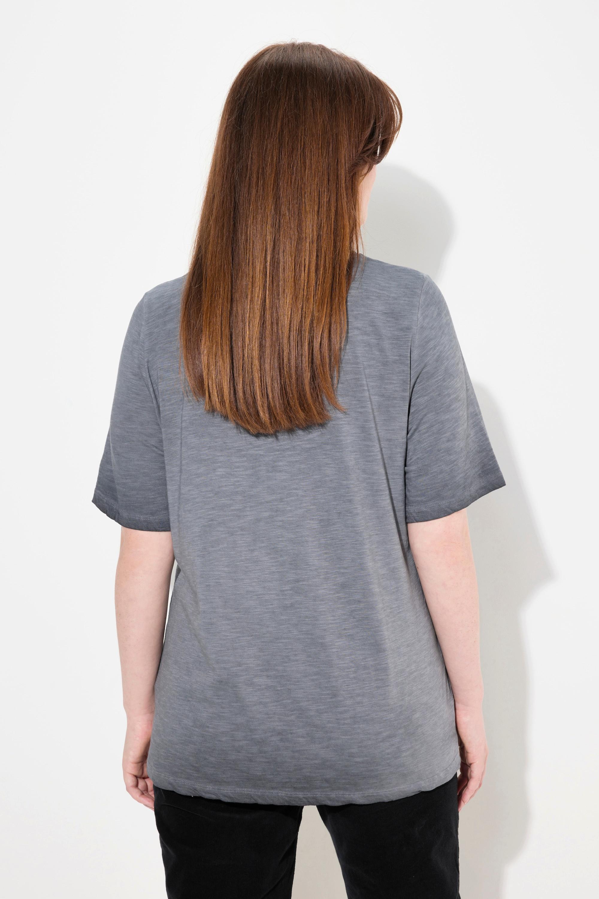 Ulla Popken Classic Stiefel Print Rundhals Halbarm Shirt