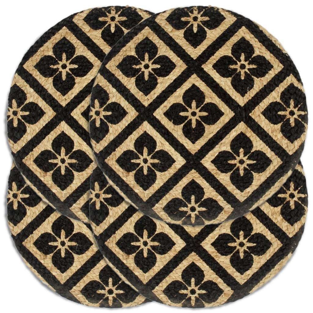 VidaXL Tischsets 4 stk. rund jute jute