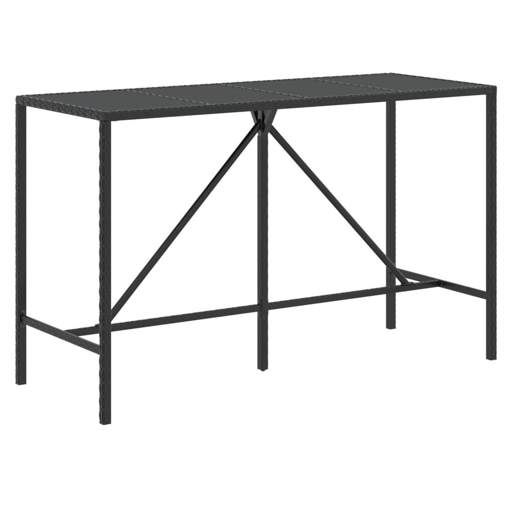 VidaXL Bartisch mit glasplatte poly-rattan