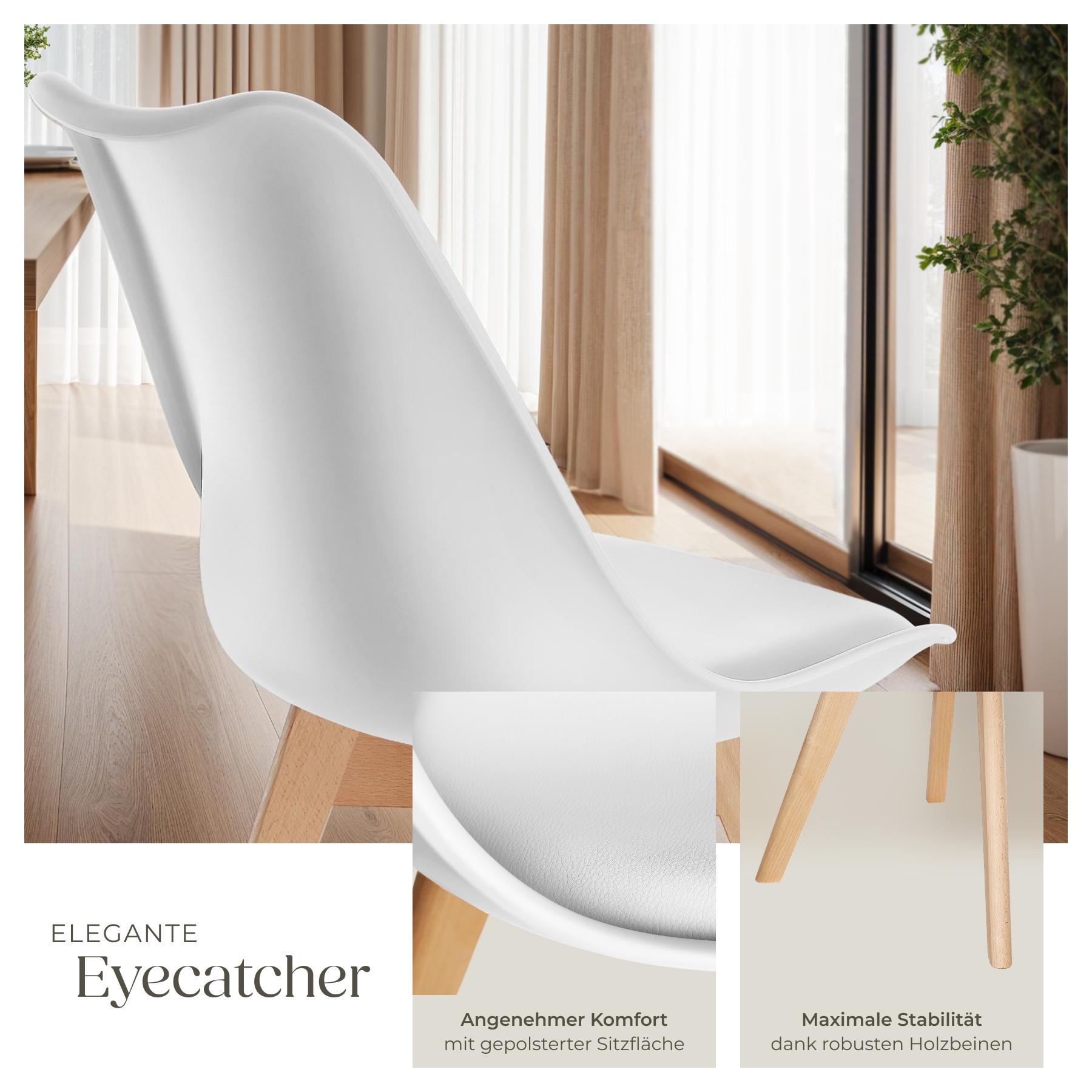 Tectake Set Esszimmerstuhl gepolsterte Sitzfläche ergonomische Form