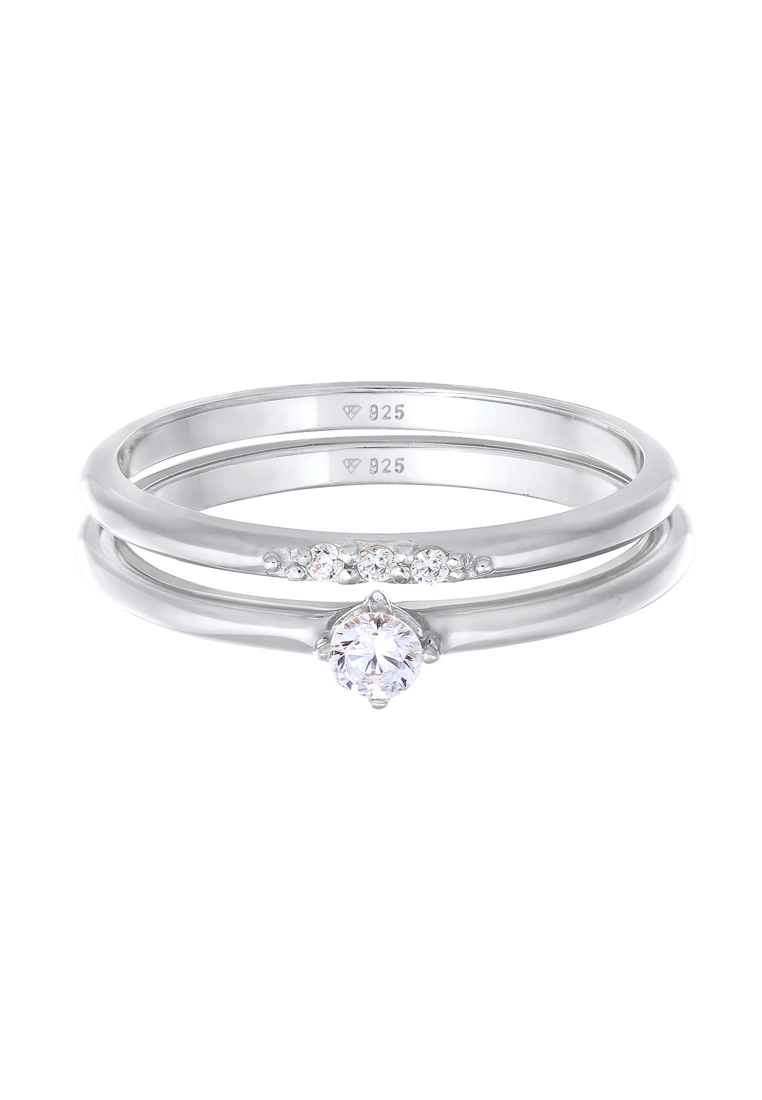 Elli Ring Zirkonia Solitär Trend Set 925 Silber
