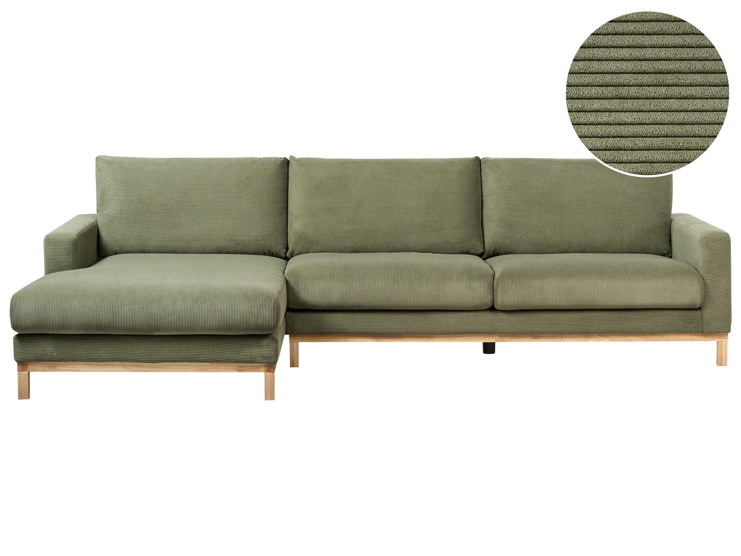 Beliani Rechtsseitiges Ecksofa aus Cord Modern SIGGARD