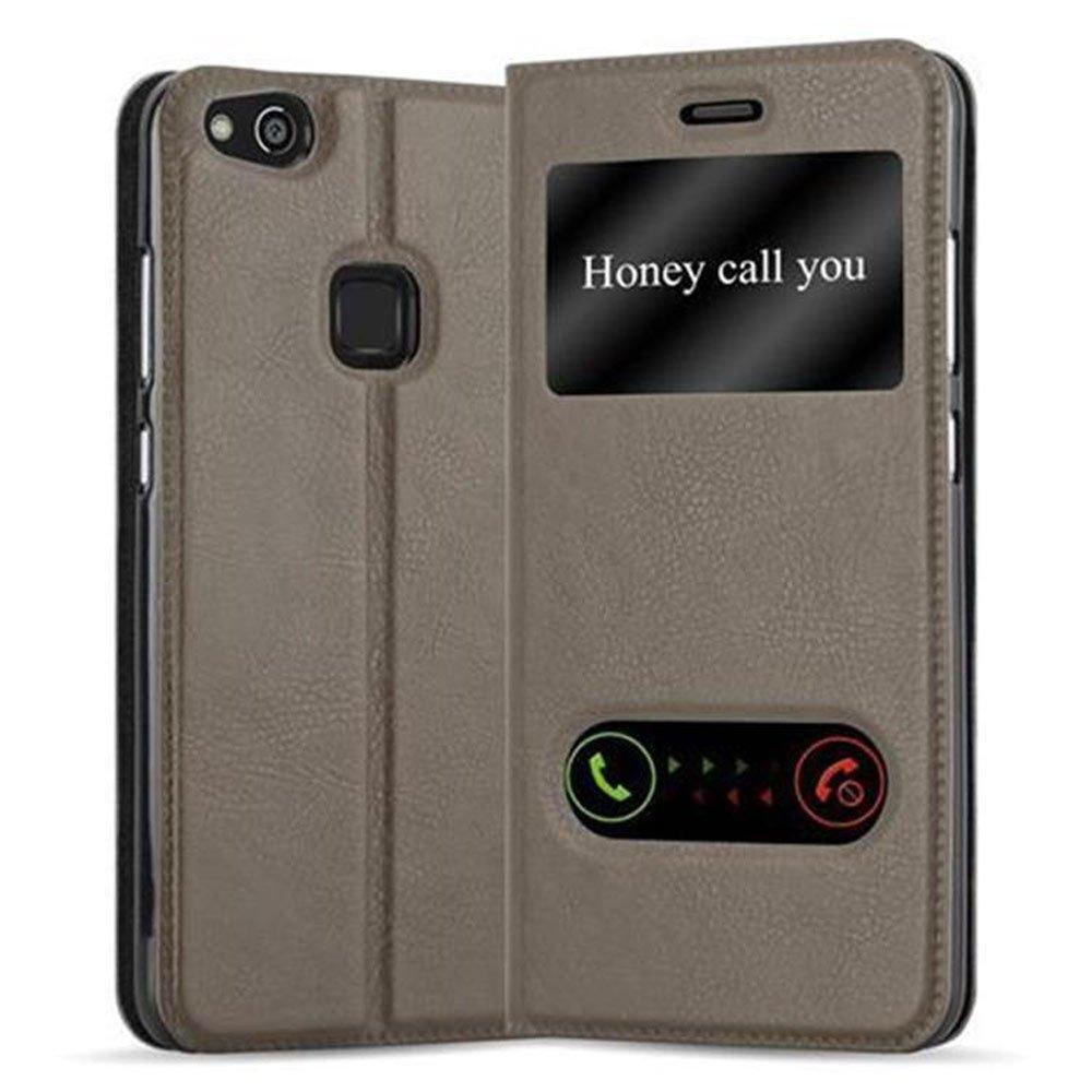 Cadorabo Hülle für Huawei P10 LITE Magnetverschluss, 2 Sichtfenstern