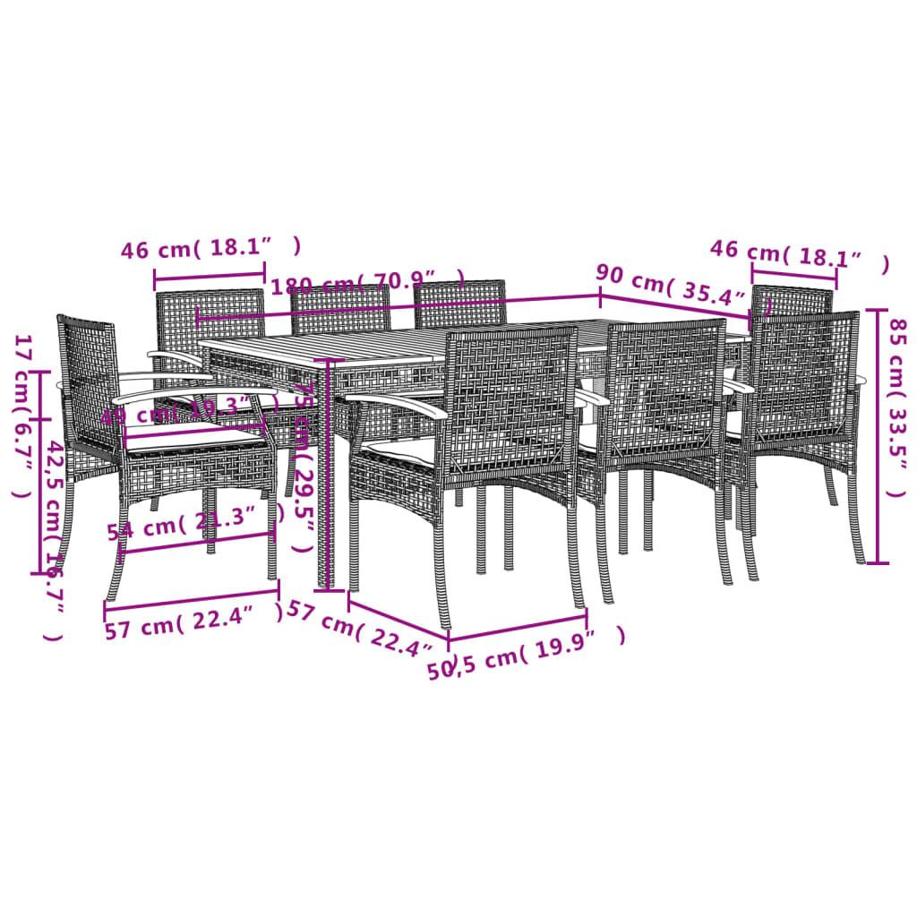 VidaXL Garten essgruppe poly-rattan