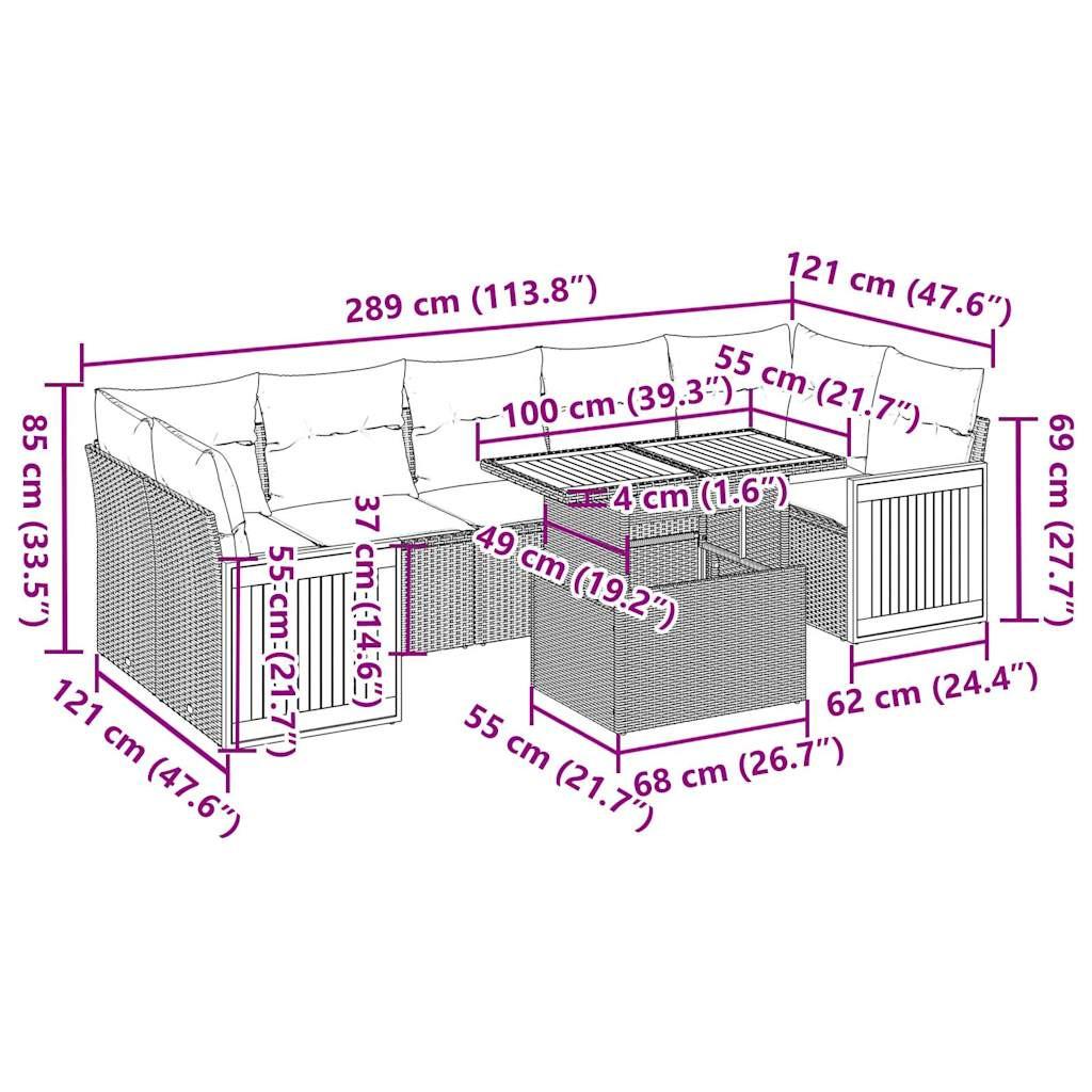 VidaXL Gartensofa set poly-rattan