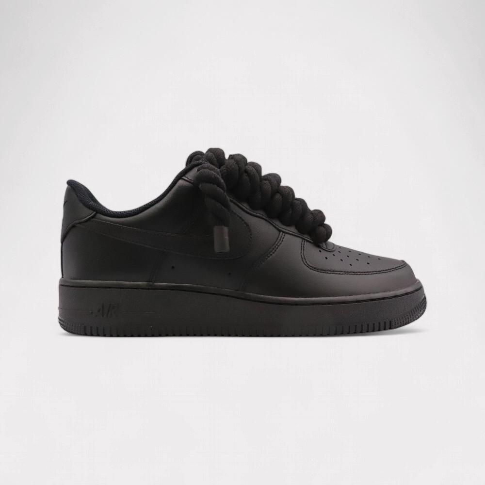 NIKE Air Force 1 Black - Rope Lace Black