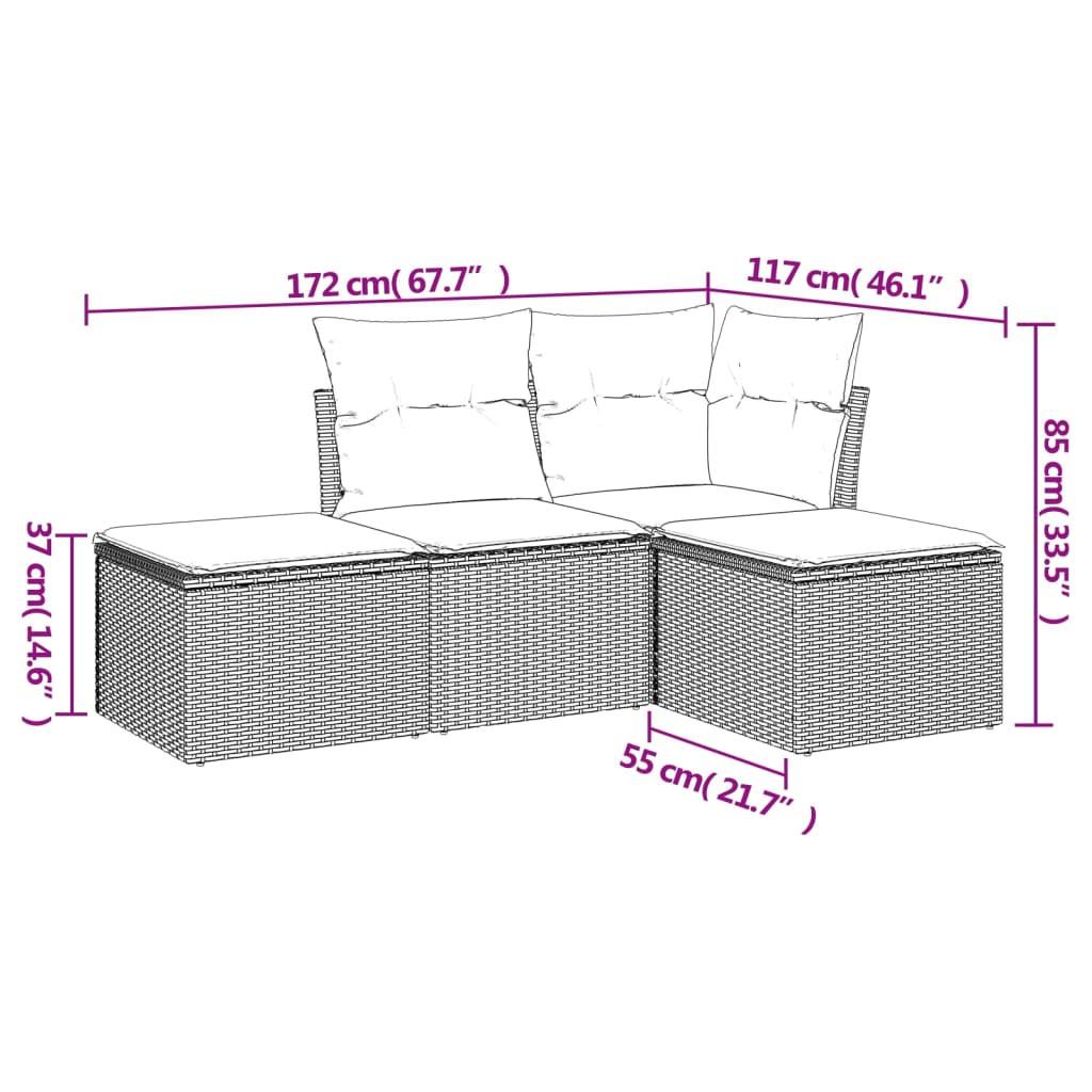VidaXL Garten sofagarnitur poly-rattan