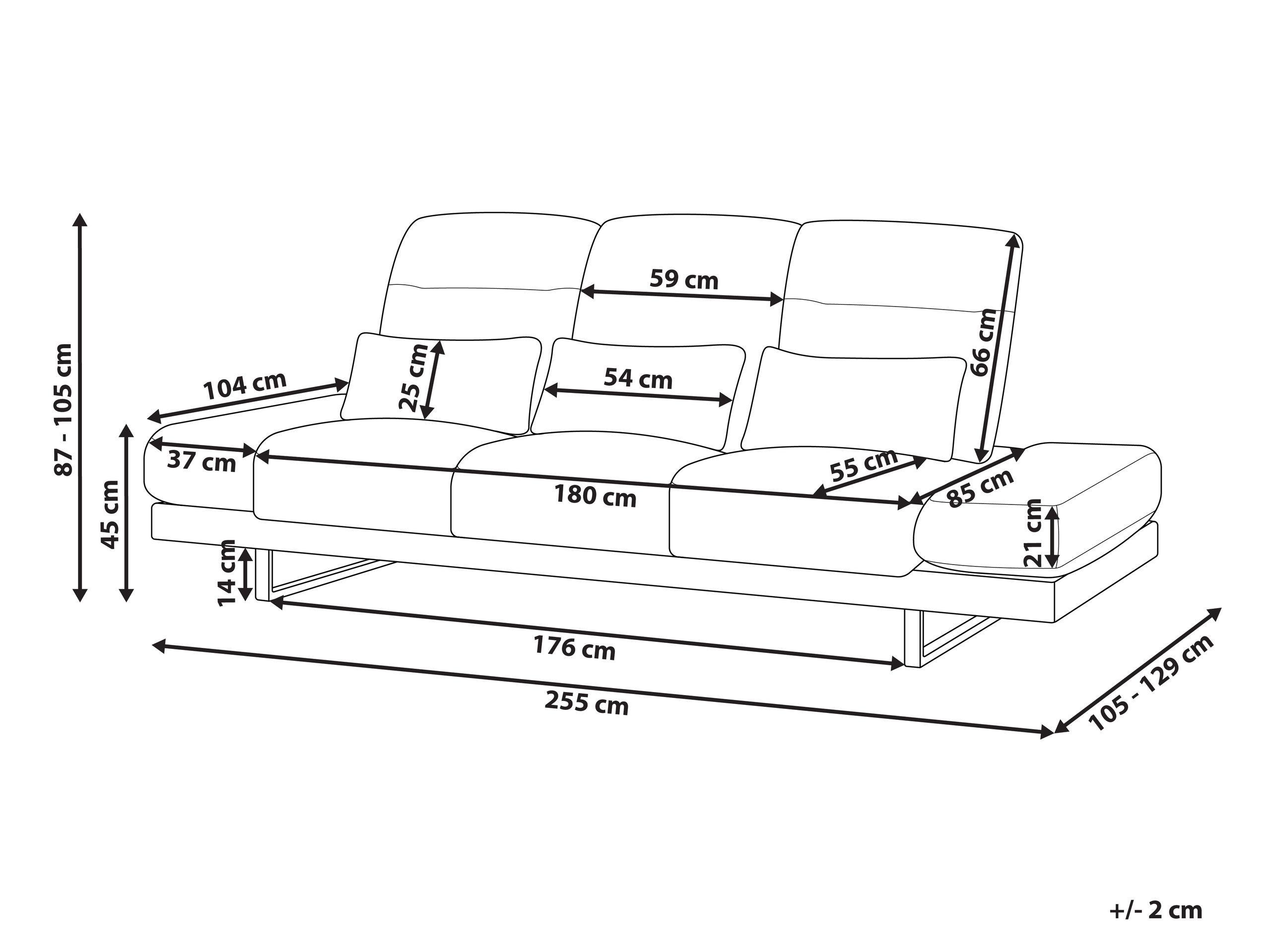 Beliani 3 Sitzer Sofa aus Polyester Modern IKAST