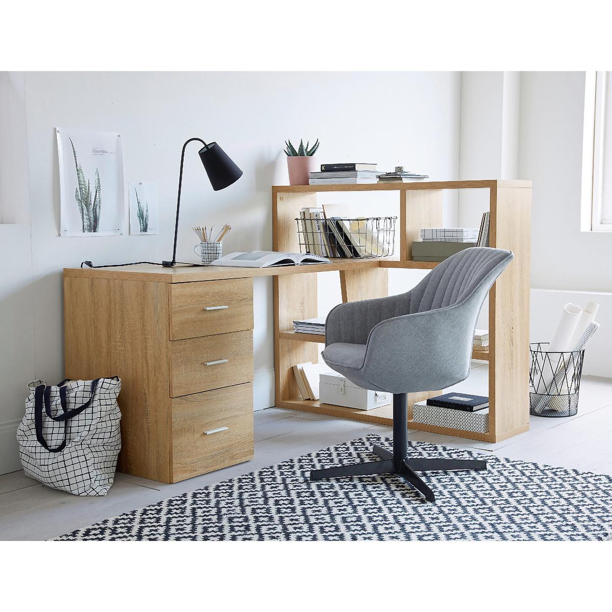 SO'HOME Schreibtisch mit Bücherregal Fenon