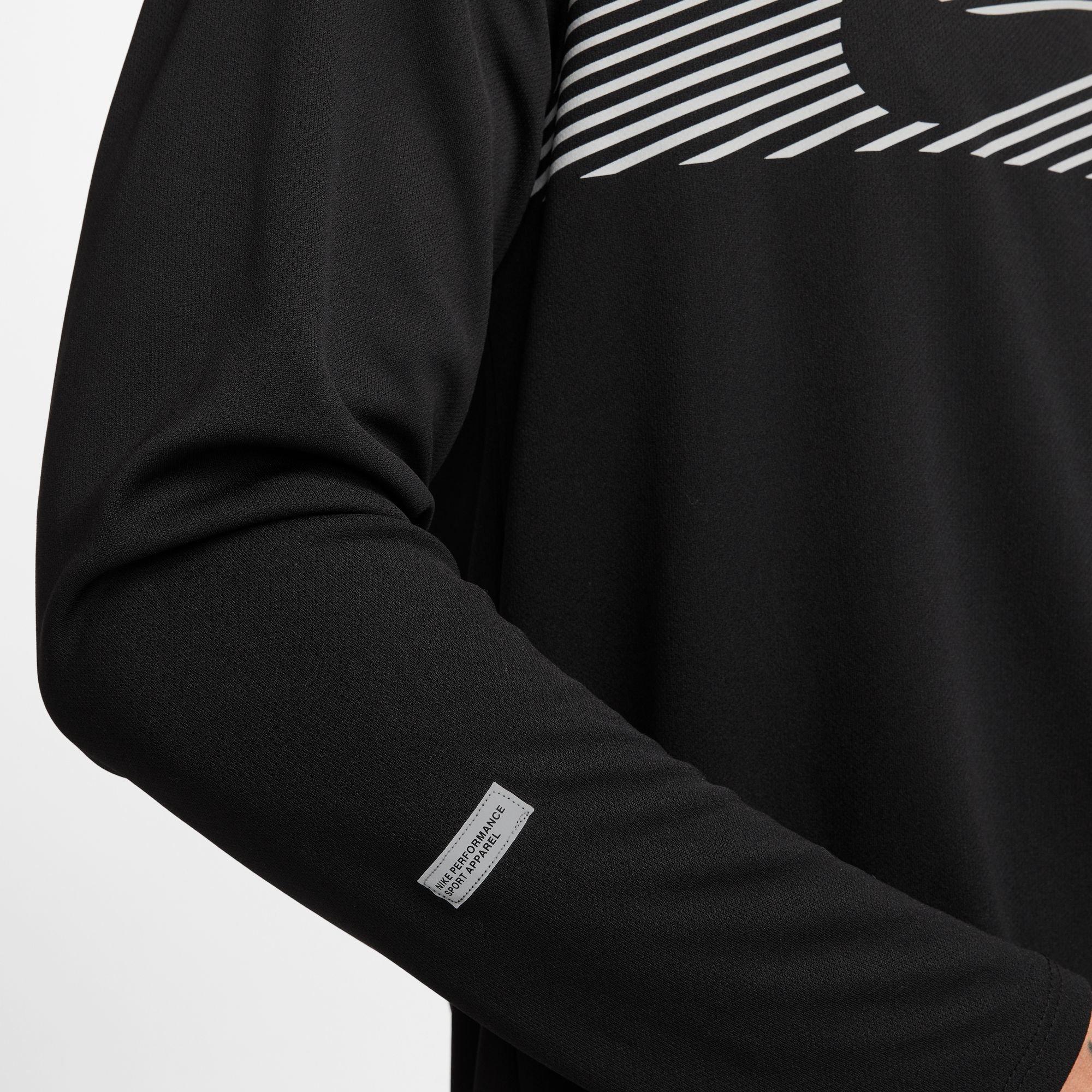 NIKE M NK DF UV MILER TOP LS FLASH T-Shirt, Rundhals, langarm