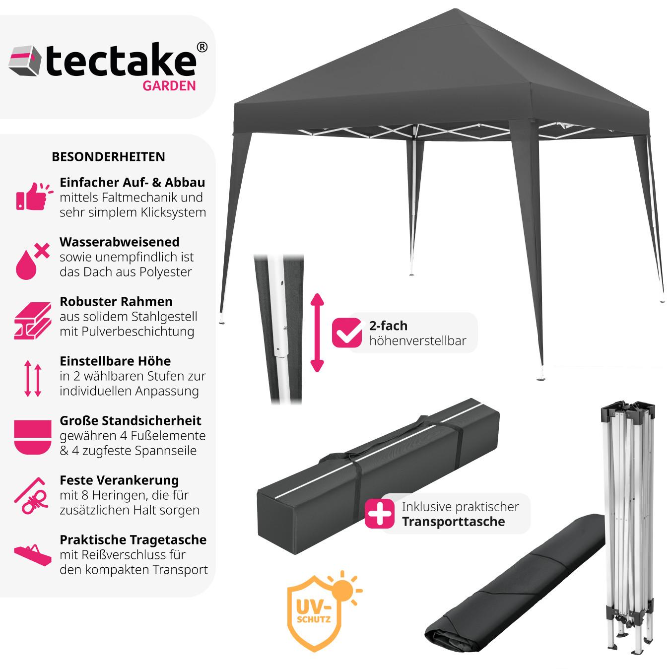 Tectake Pavillon höhenverstellbare Füsse