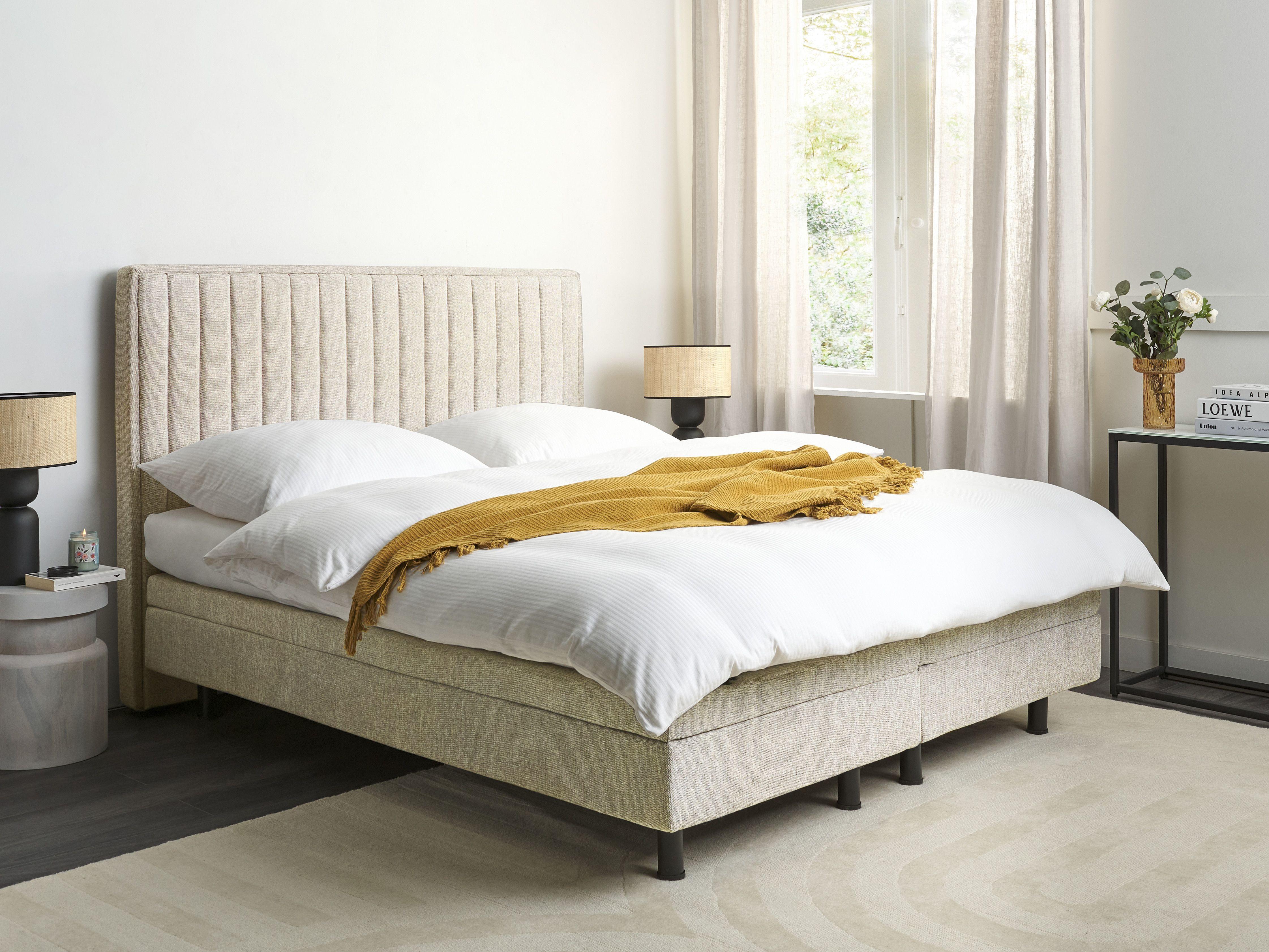 Beliani Bett verstellbar aus Polyester Skandinavisch DUKE II