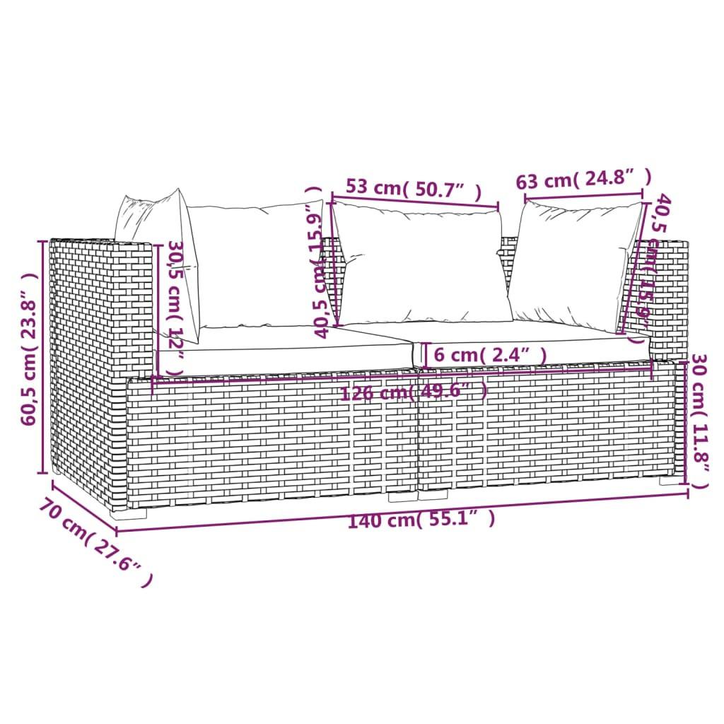 VidaXL Garten-lounge-set poly-rattan