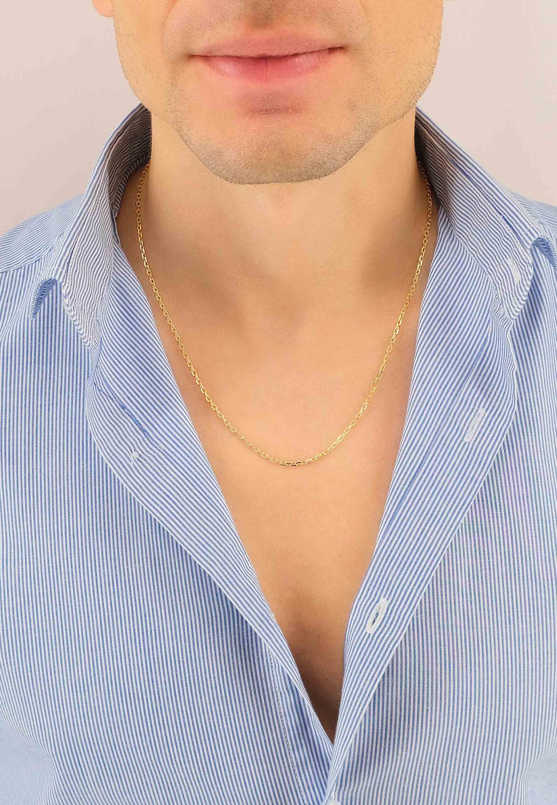 MUAU Schmuck Collier Anker Gelbgold 750, 2.1mm, 45cm