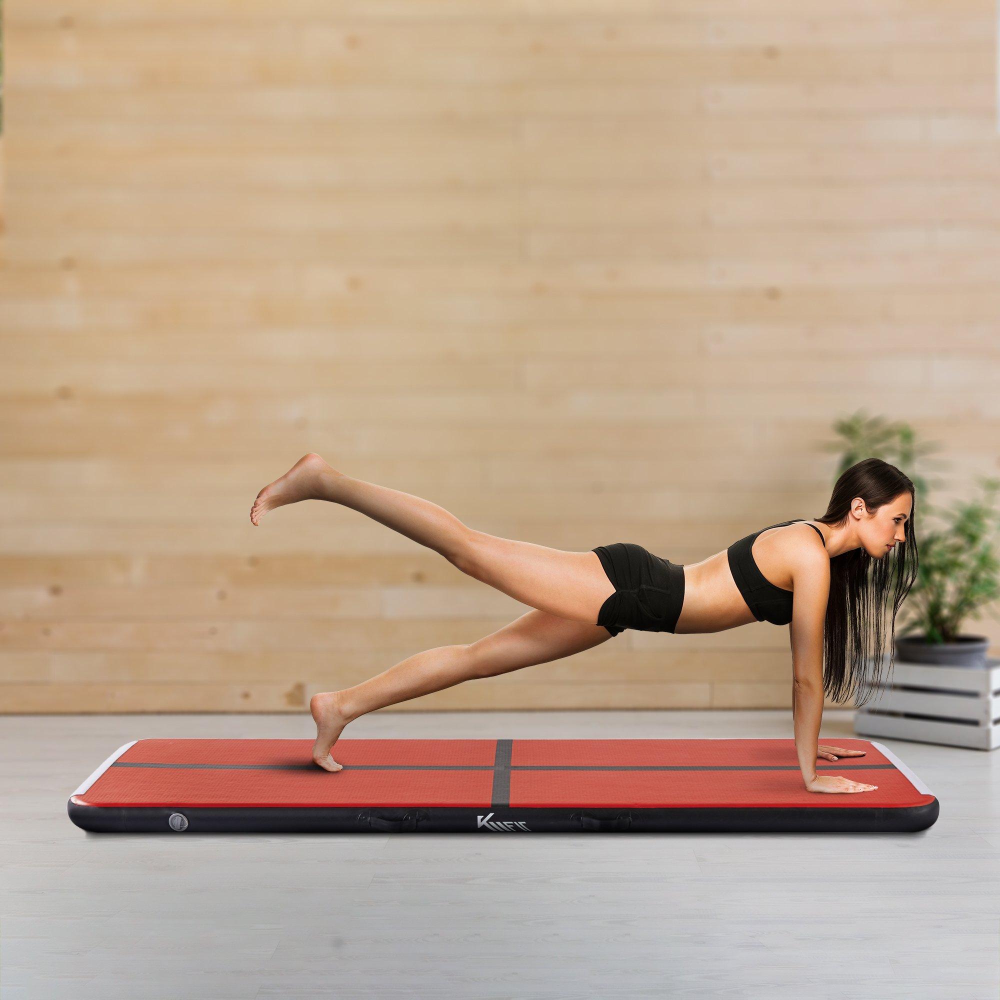 KM-Fit Turnmatte Aufblasbar Airtrack Fitness-Sport-Gymnastikmatte 4 m