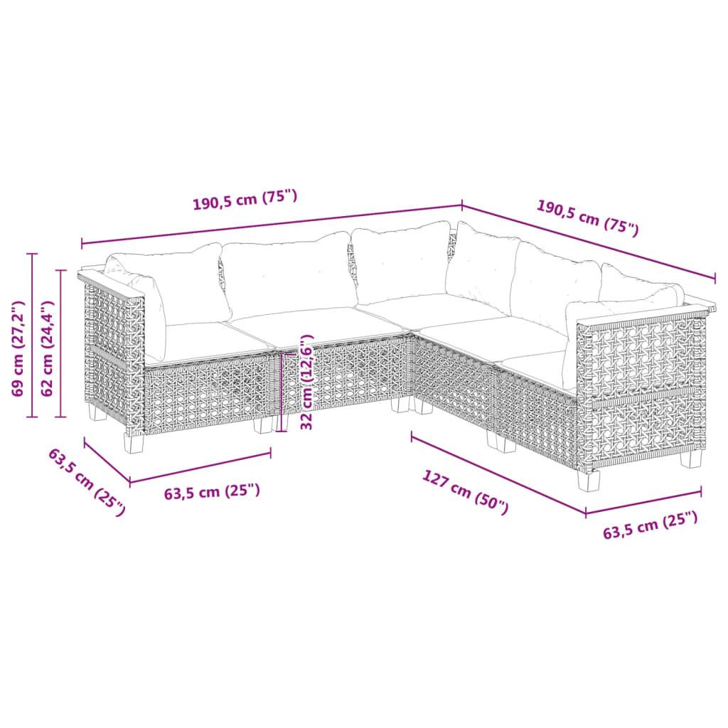 VidaXL Garten sofagarnitur poly-rattan