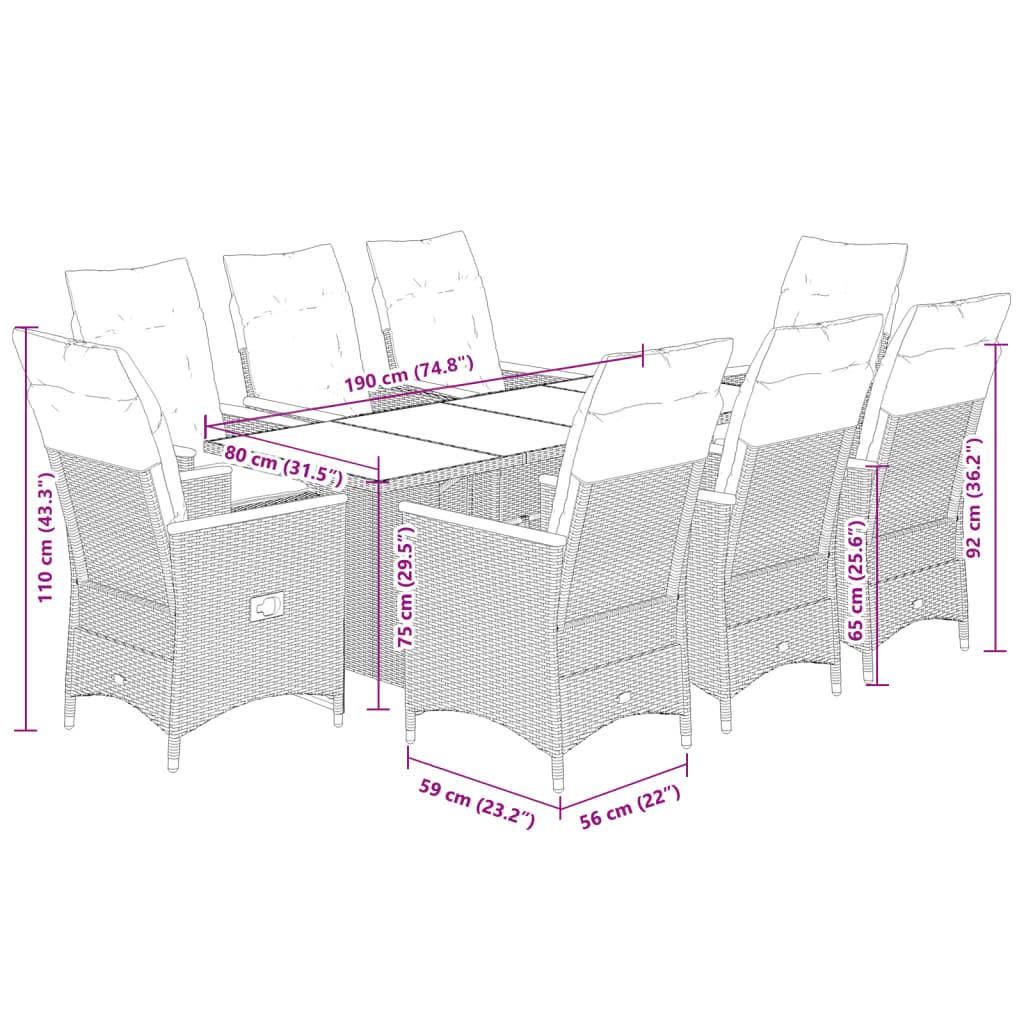 VidaXL Bistro set poly-rattan