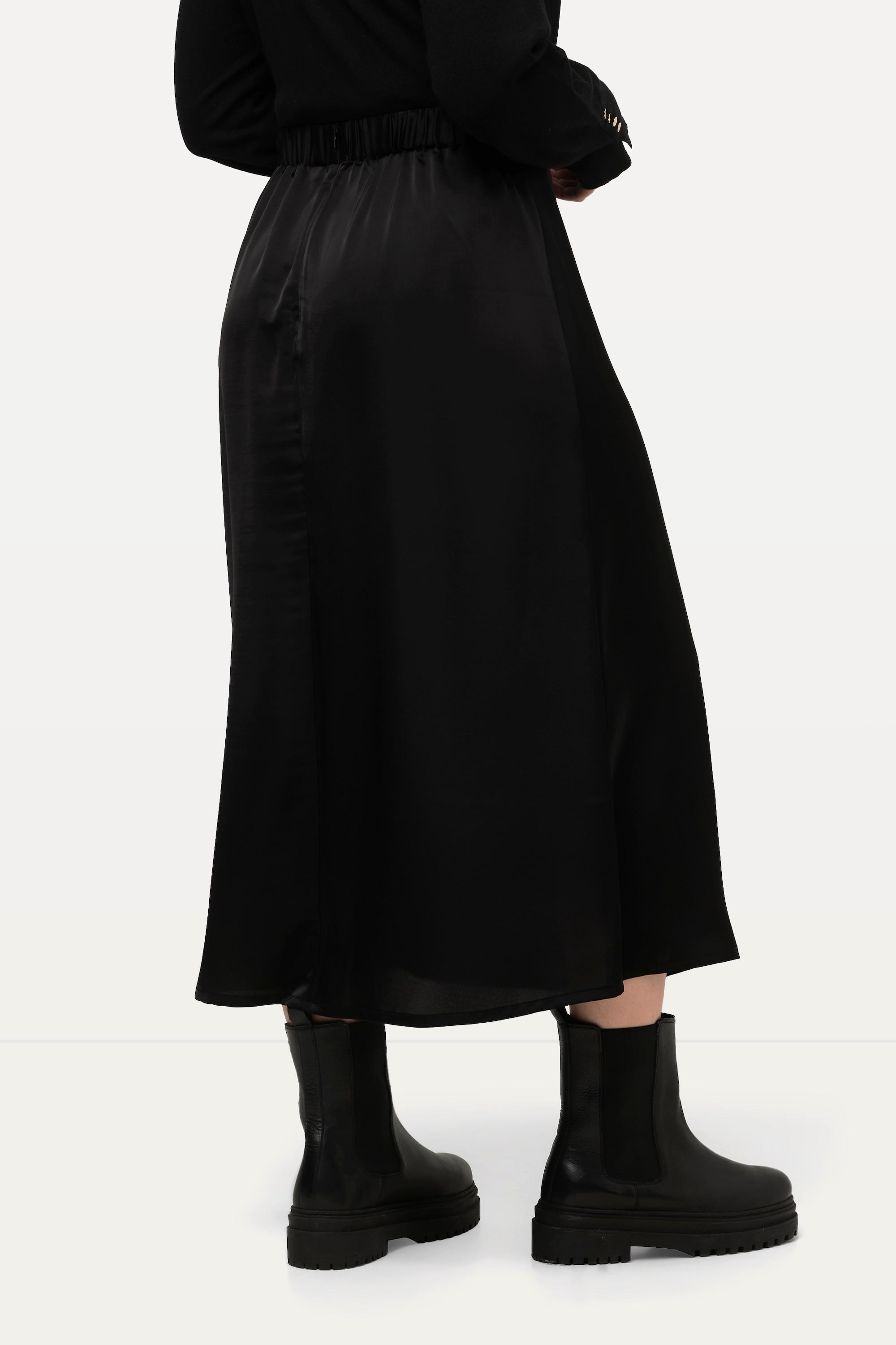 Ulla Popken Satin-Midirock, A-Linie, Komfortbund