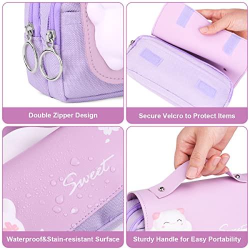 Only-bags.store Federmäppchen, Federmäppchen mit Trennfach, Federtasche, große Schreibwarentasche, tragbare Federtasche für Schule & Büro
