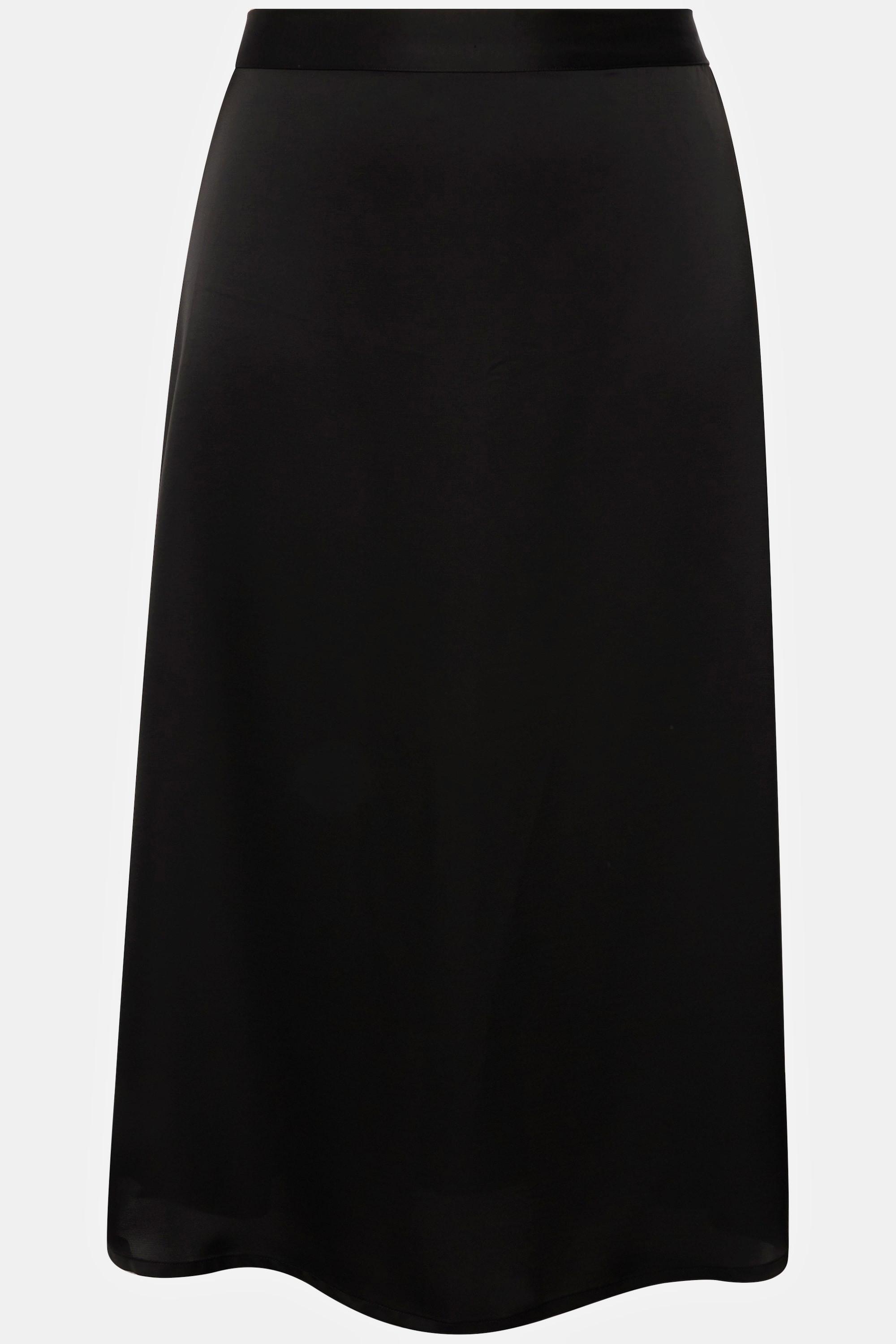 Ulla Popken Satin-Midirock, A-Linie, Komfortbund