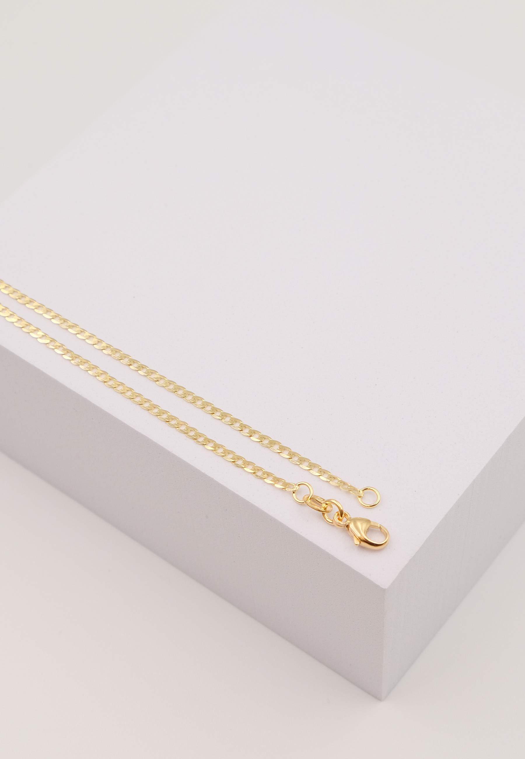 MUAU Schmuck Collier Panzer Gelbgold 750, 1.9mm, 55cm