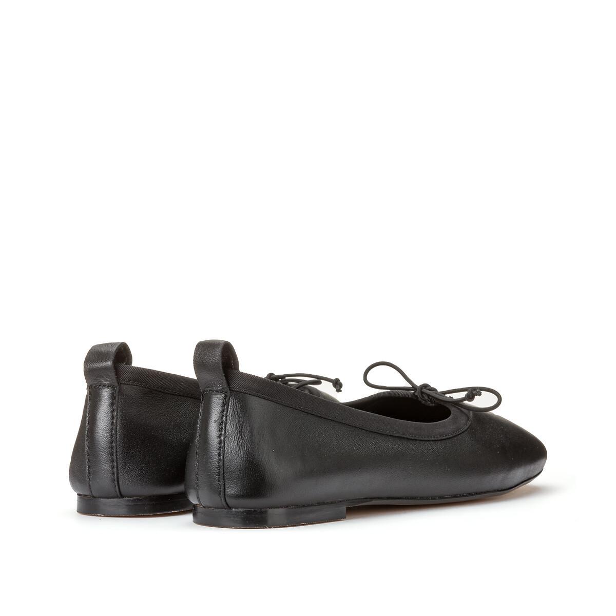 La Redoute Collections Lederballerinas mit Schleife