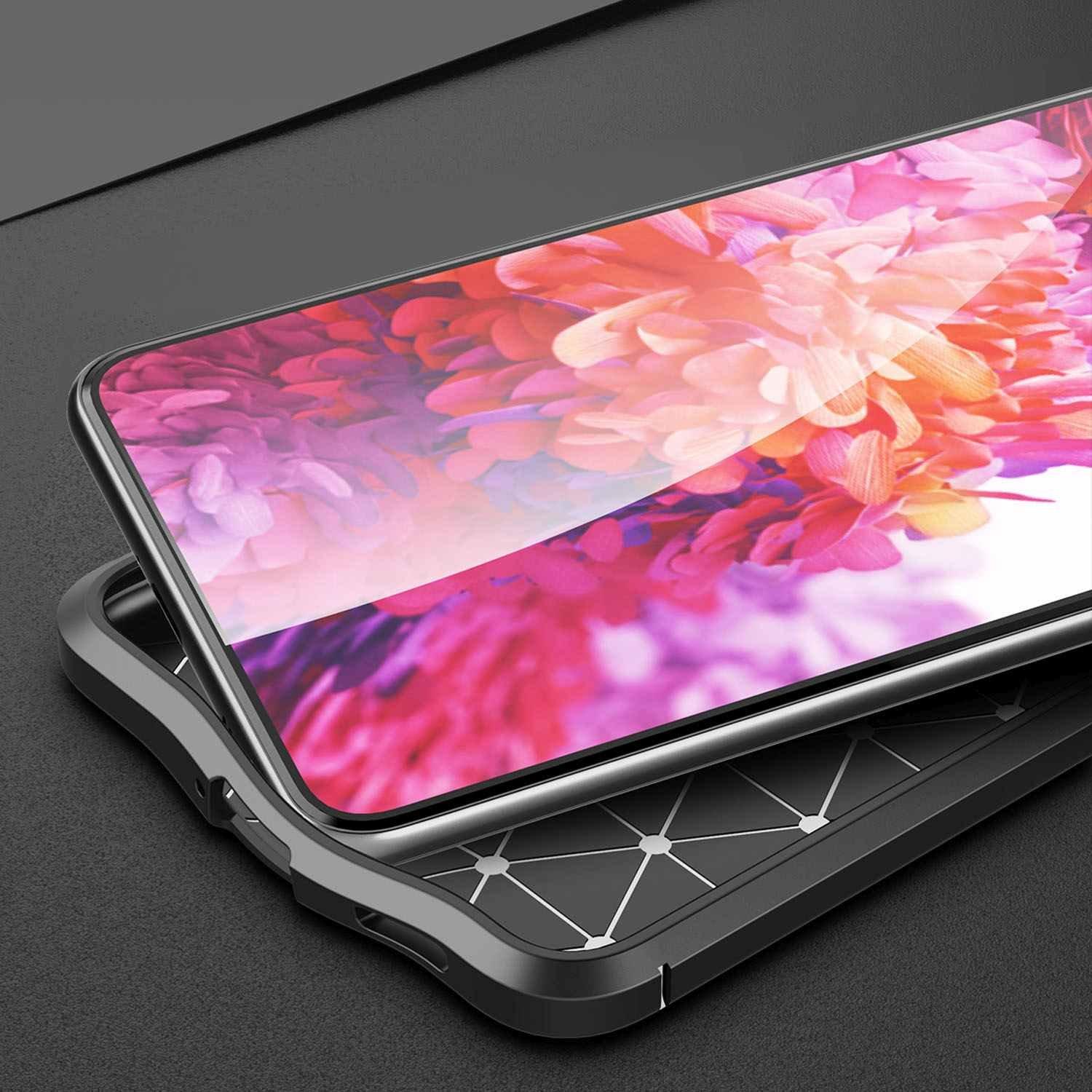 Cadorabo Hülle für Samsung Galaxy S21 PLUS TPU Silikon mit Kunstleder-Applikation