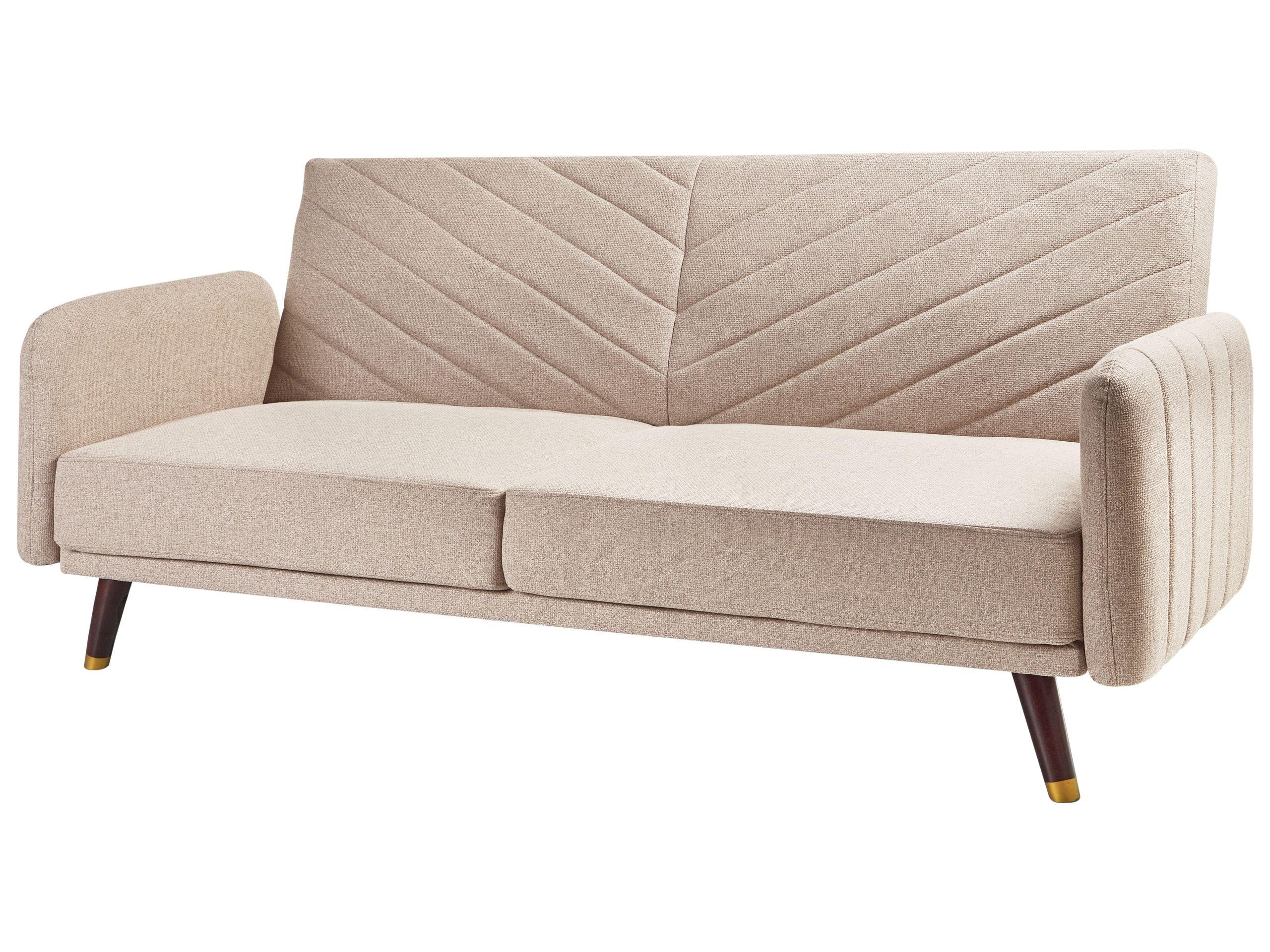 Beliani Schlafsofa aus Kunstleinen Retro SENJA