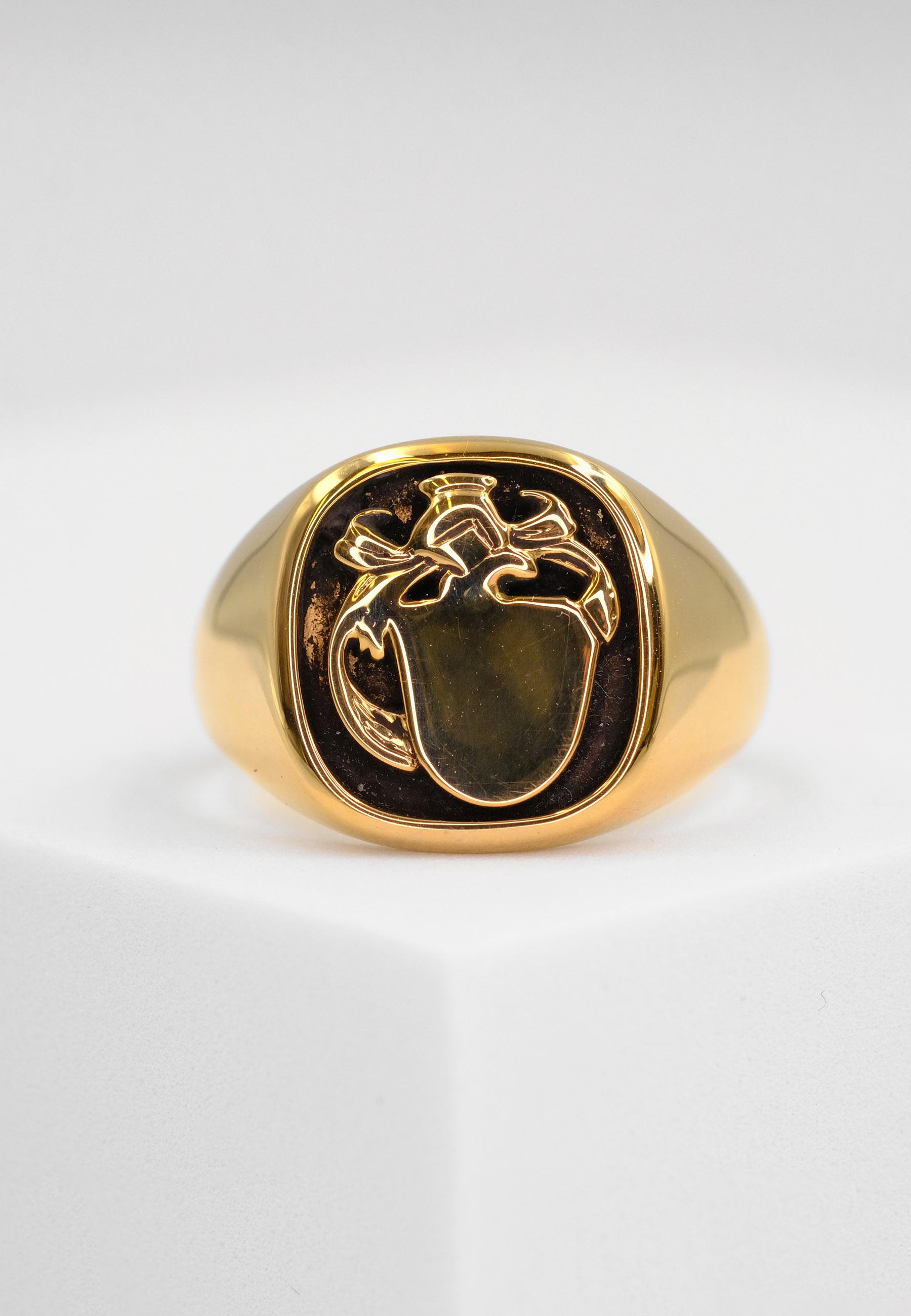 MUAU Schmuck Wappenring Gelbgold 750