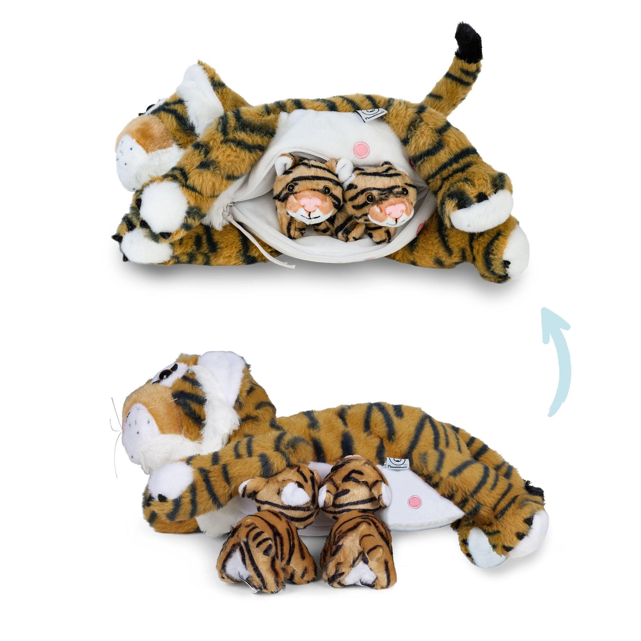 Mamanimals Mamanimals Plüschtier Set Mama Tiger und Babys, getigert
