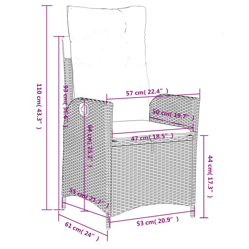 VidaXL Gartensessel verstellbar poly-rattan