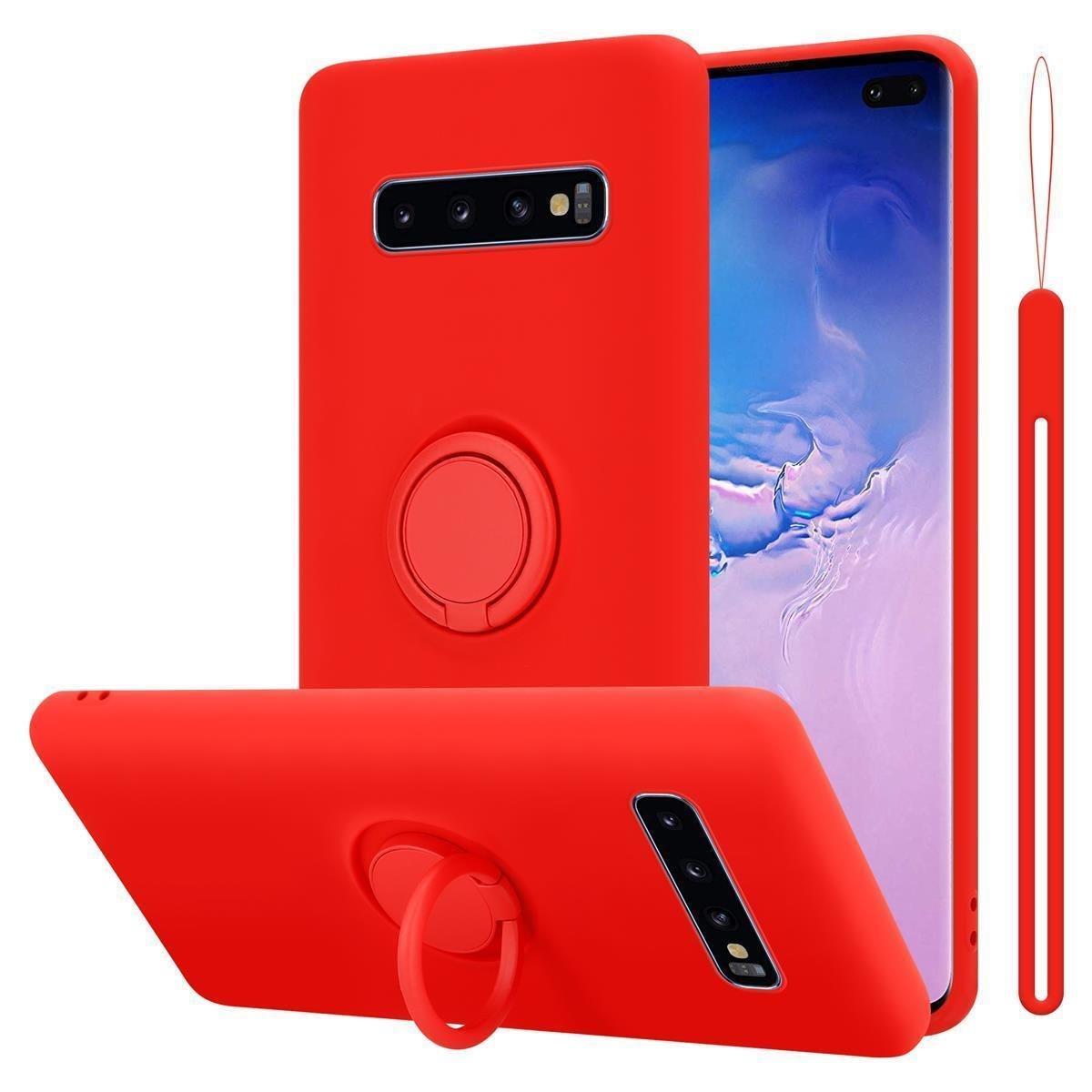 Cadorabo Hülle für Samsung Galaxy S10 PLUS TPU Silikon mit Ring Liquid