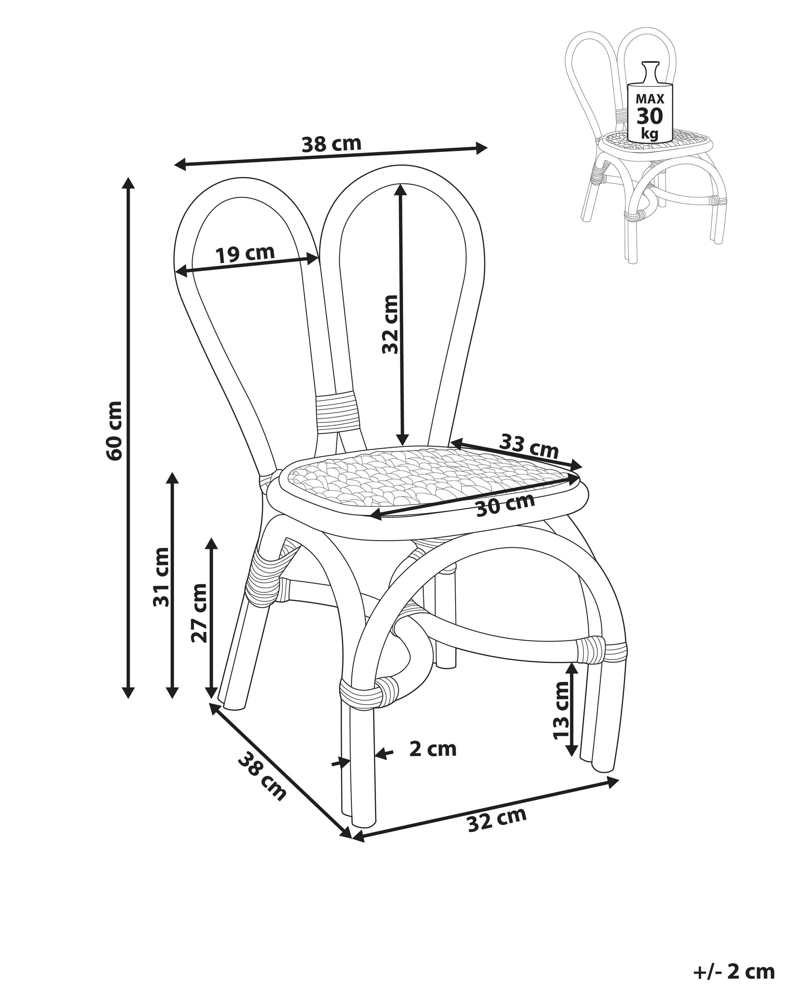 Beliani Kindersessel aus Rattan Boho DESIMI