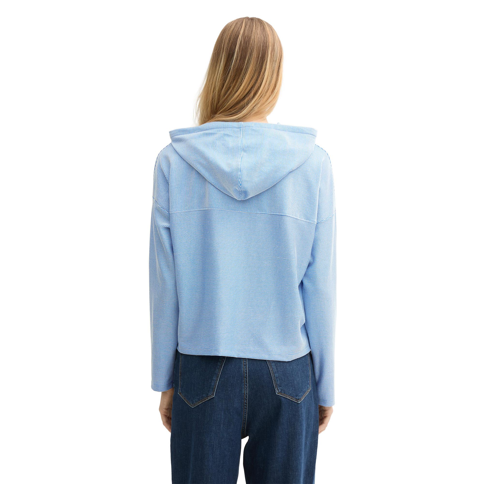 TOM TAILOR Denim Gestreiftes Langarmshirt mit Kapuze