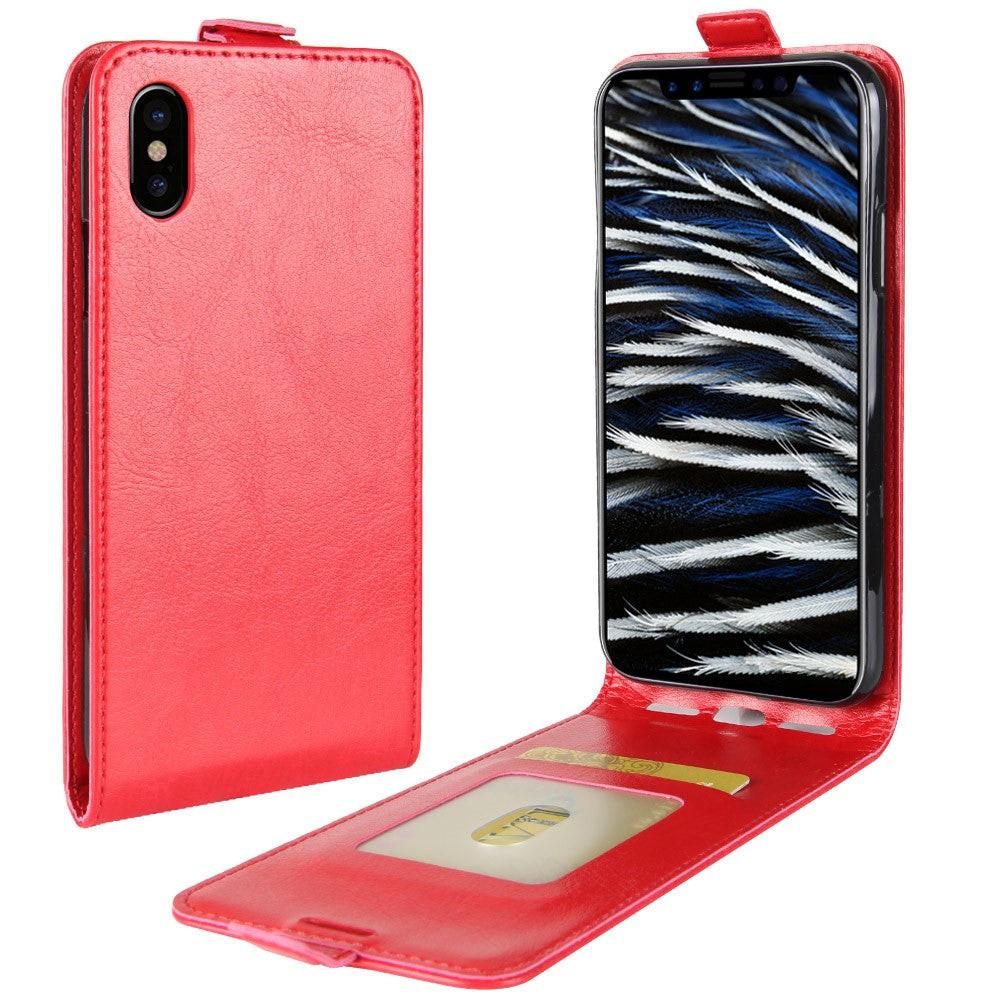 Cover-Discount iPhone Xs / X - Leder Flip Case Mit Fotofach Vertikal