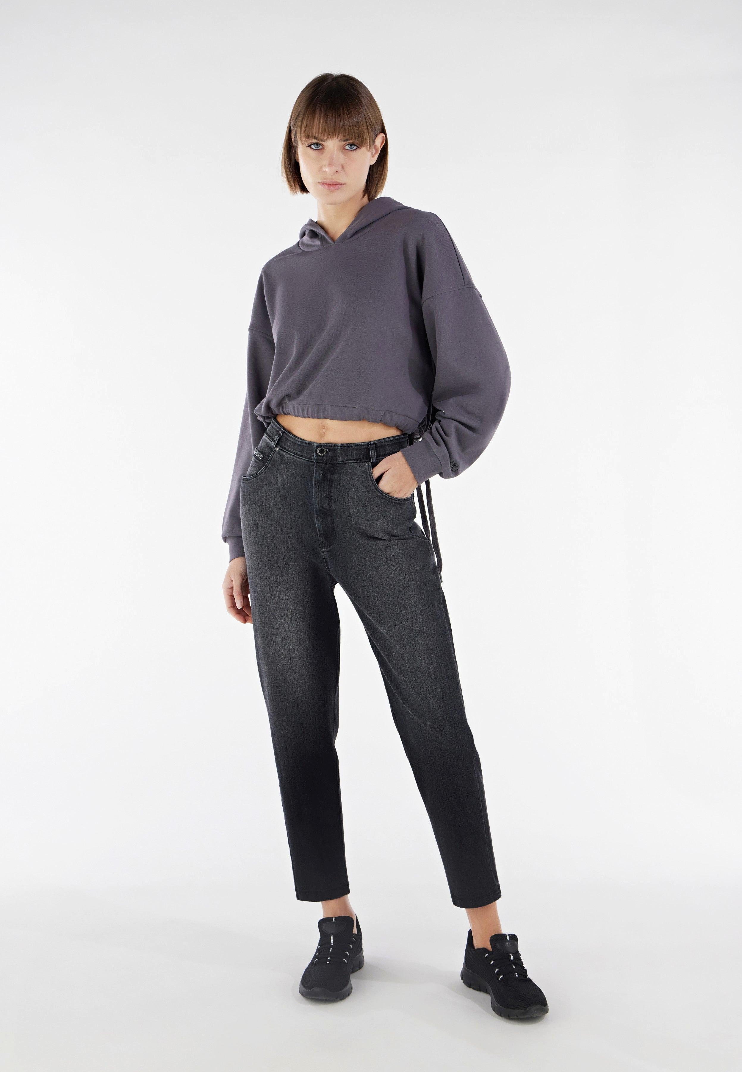 FREDDY Black High Waist Wide Leg 7/8 Länge Stretch Denim Jeans