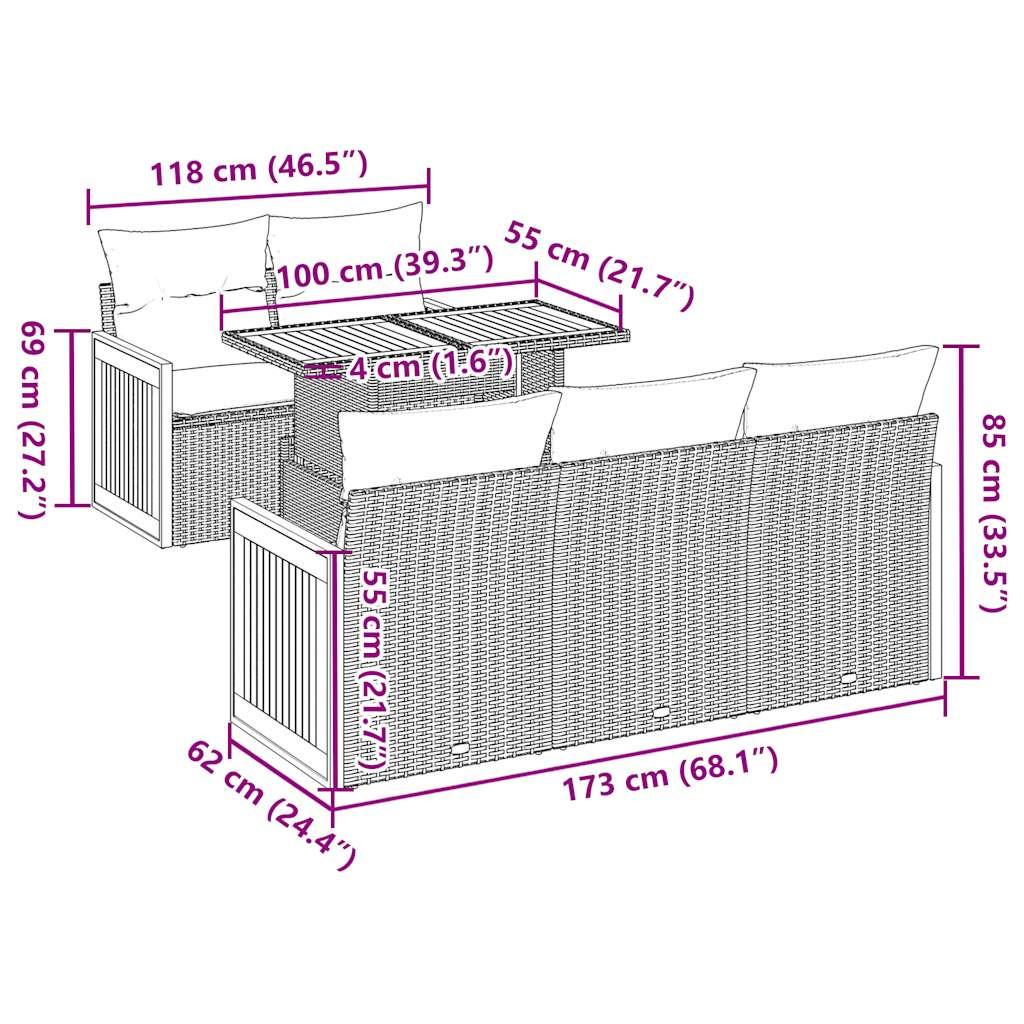 VidaXL Gartensofa set poly-rattan