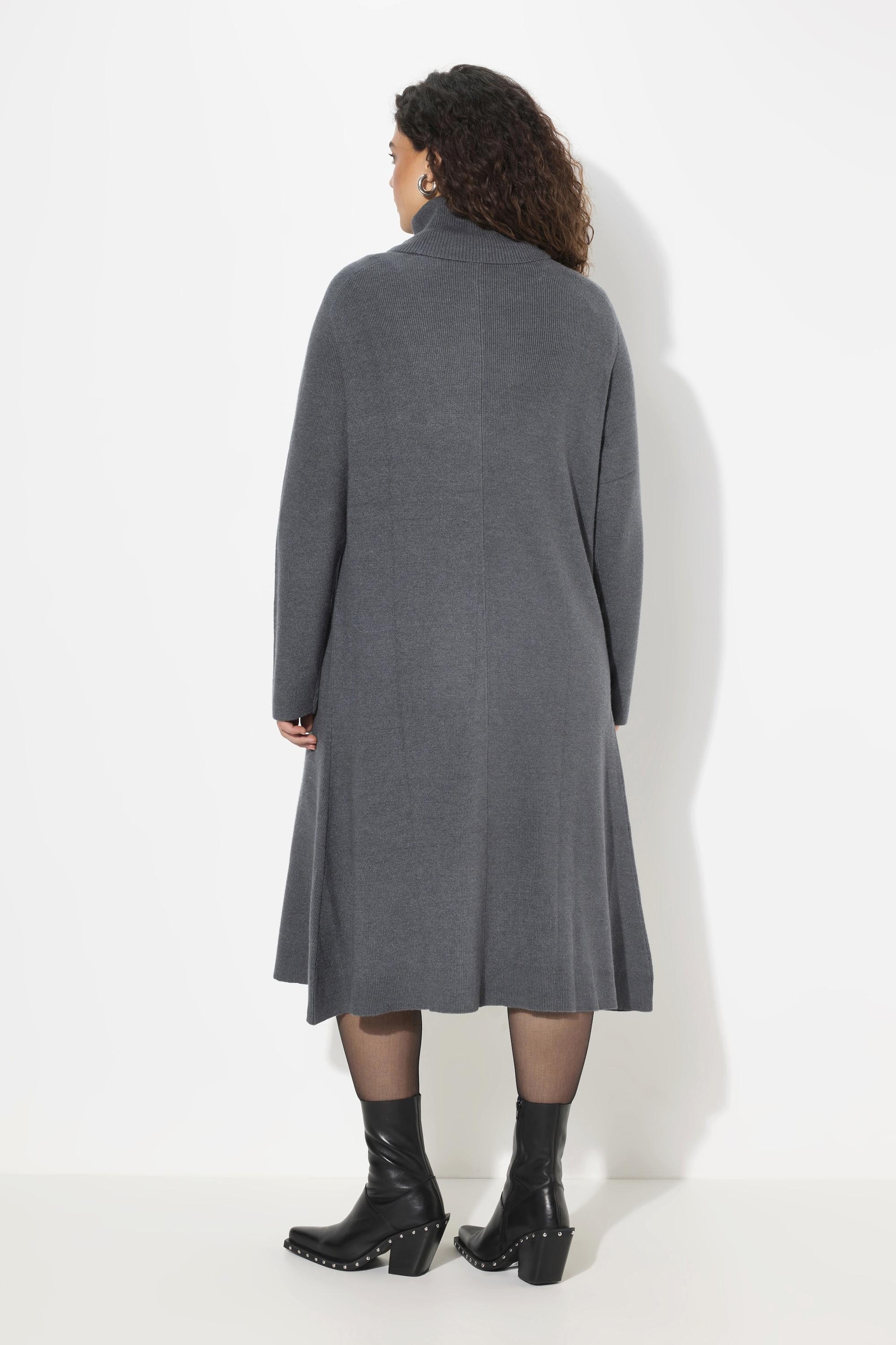 Ulla Popken Long-Pullover, A-Linie, Stehkragen, Langarm